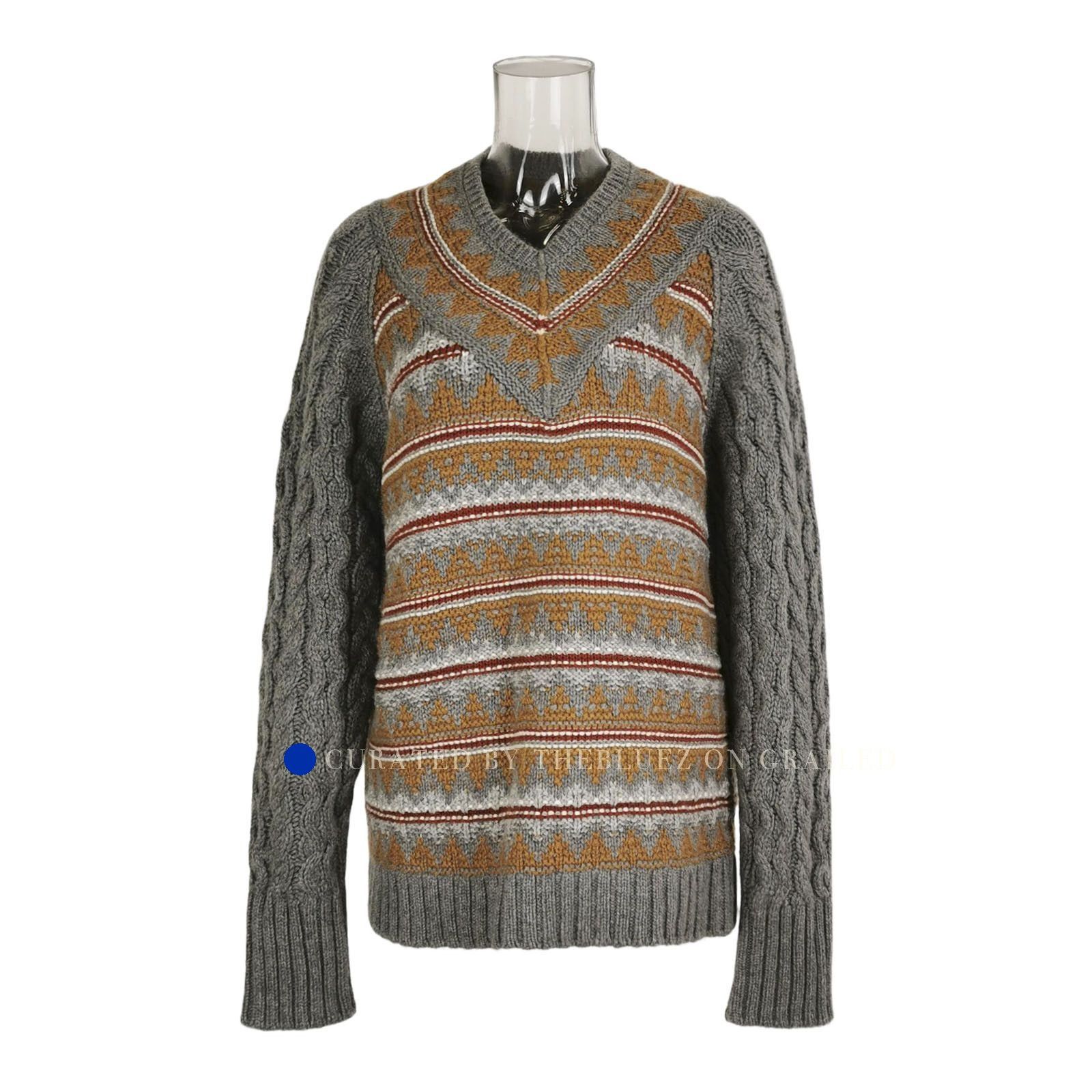 Loro Piana Fair Isle V-Neck Knit Sweater in Multi Size US M / EU 48-50 / 2 - 1 Thumbnail