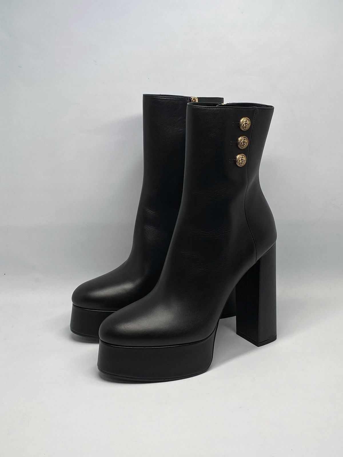Balmain Balmain Brune Leather Platform Ankle Boots size 39.5 Size US 9.5 / IT 39.5 - 6 Thumbnail