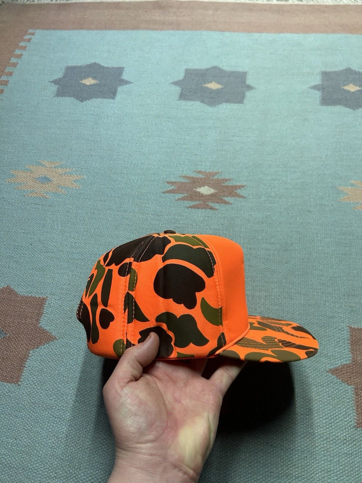 Vintage Vtg SnapBack hat blaze orange camo hunting camouflag trucker Size ONE SIZE - 8 Thumbnail