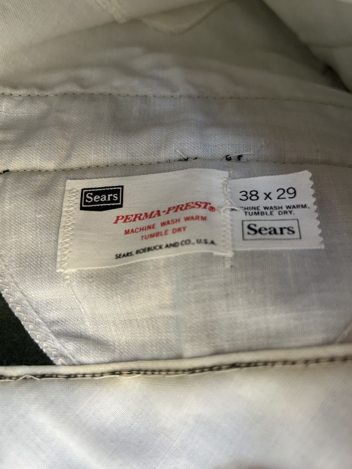 Sears Pants: vintage deadstock Sears green 70s? Perma-prest 38x29 Size US 38 / EU 54 - 6 Thumbnail