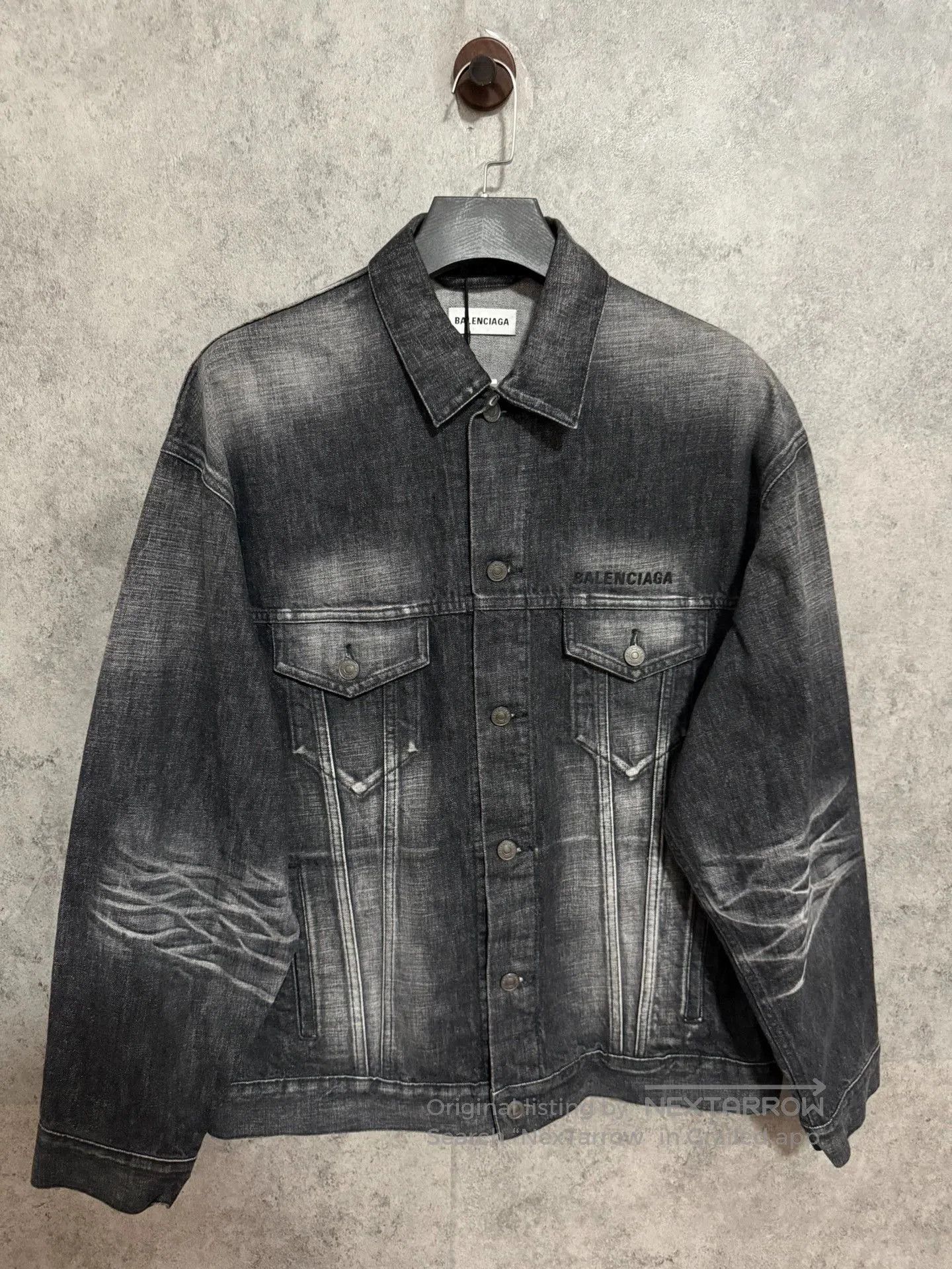 Balenciaga Balenciaga Ash Black Tie-Dye Denim Jacket. Size US XS / EU 42 / 0 - 1 Thumbnail