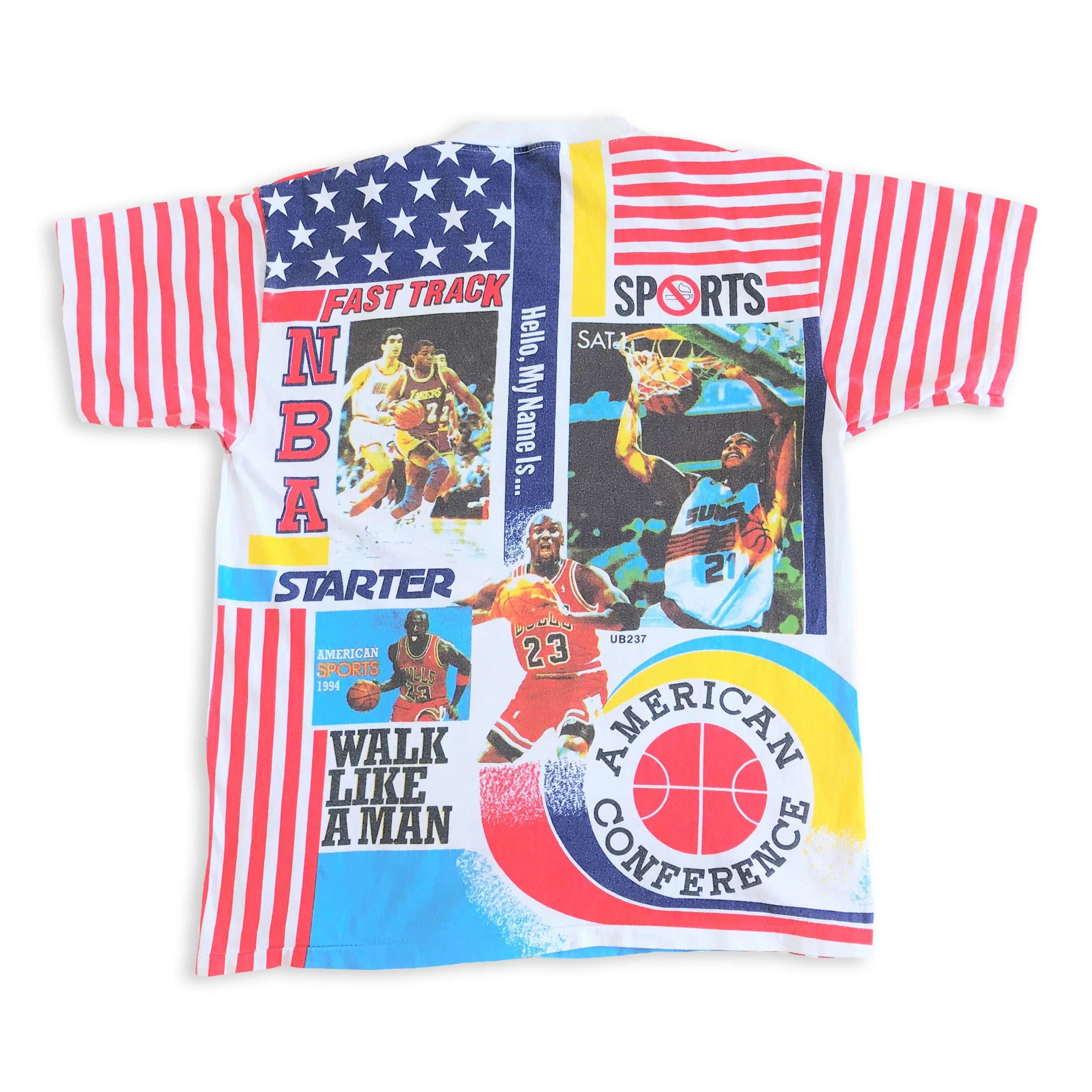 Starter RARE Vintage 90s STARTER T shirt Single stitch Jordan NBA Size US M / EU 48-50 / 2 - 3 Thumbnail