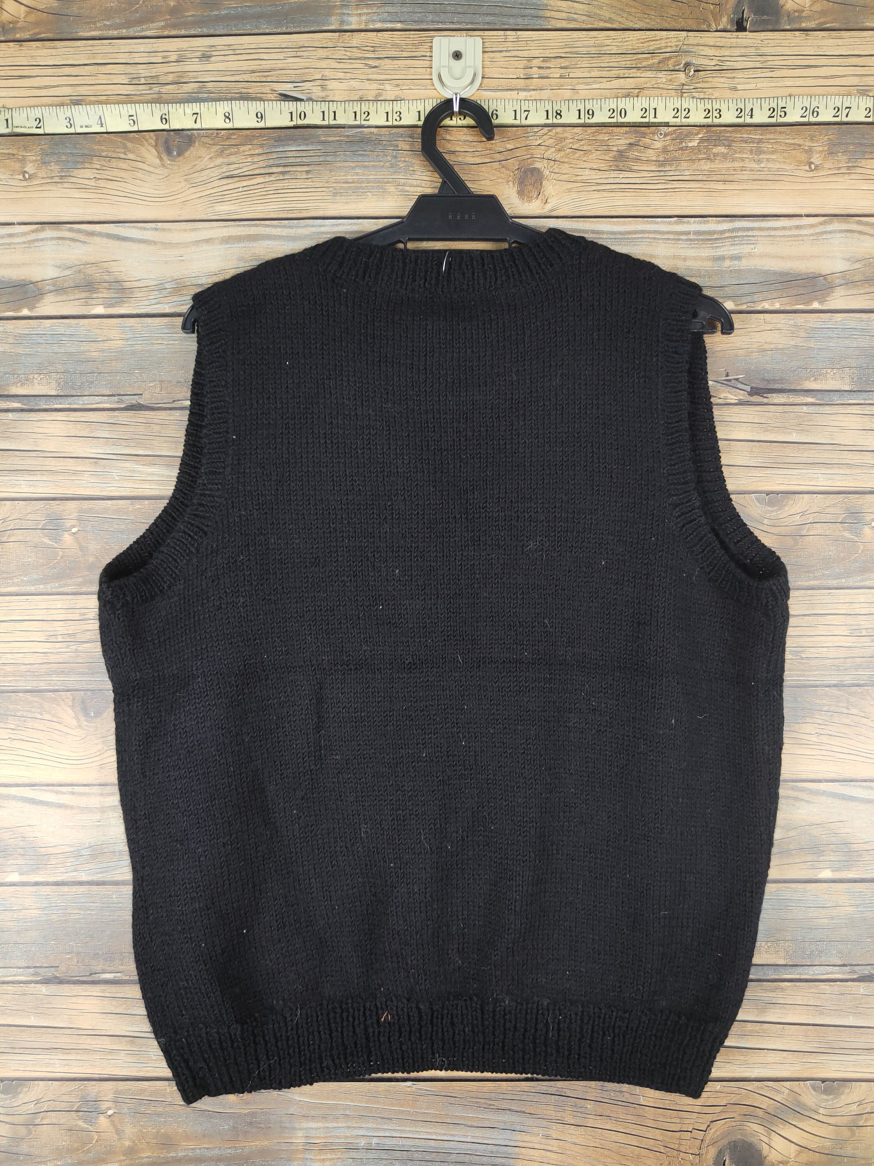 Homespun Knitwear × Japanese Brand × Vintage Japanese Brand Black Knitwear Vests #W1514 Size US L / EU 52-54 / 3 - 7 Thumbnail