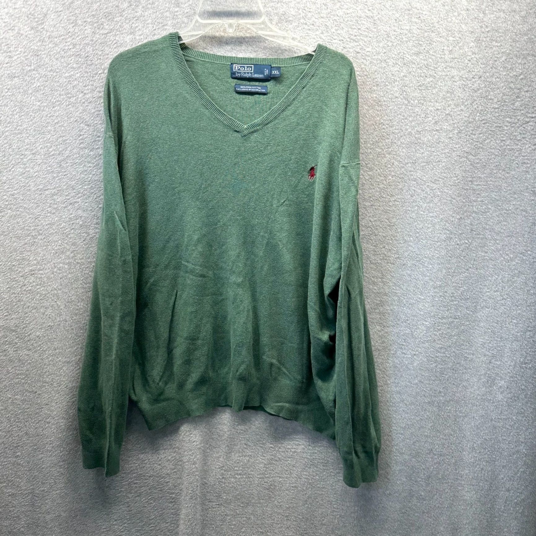 Ralph Lauren Ralph Lauren Sweater Adult 2XL Green Pima Cotton Knit Logo Embroidered Pony 90s Mens Size US XXL / EU 58 / 5 - 2 Thumbnail