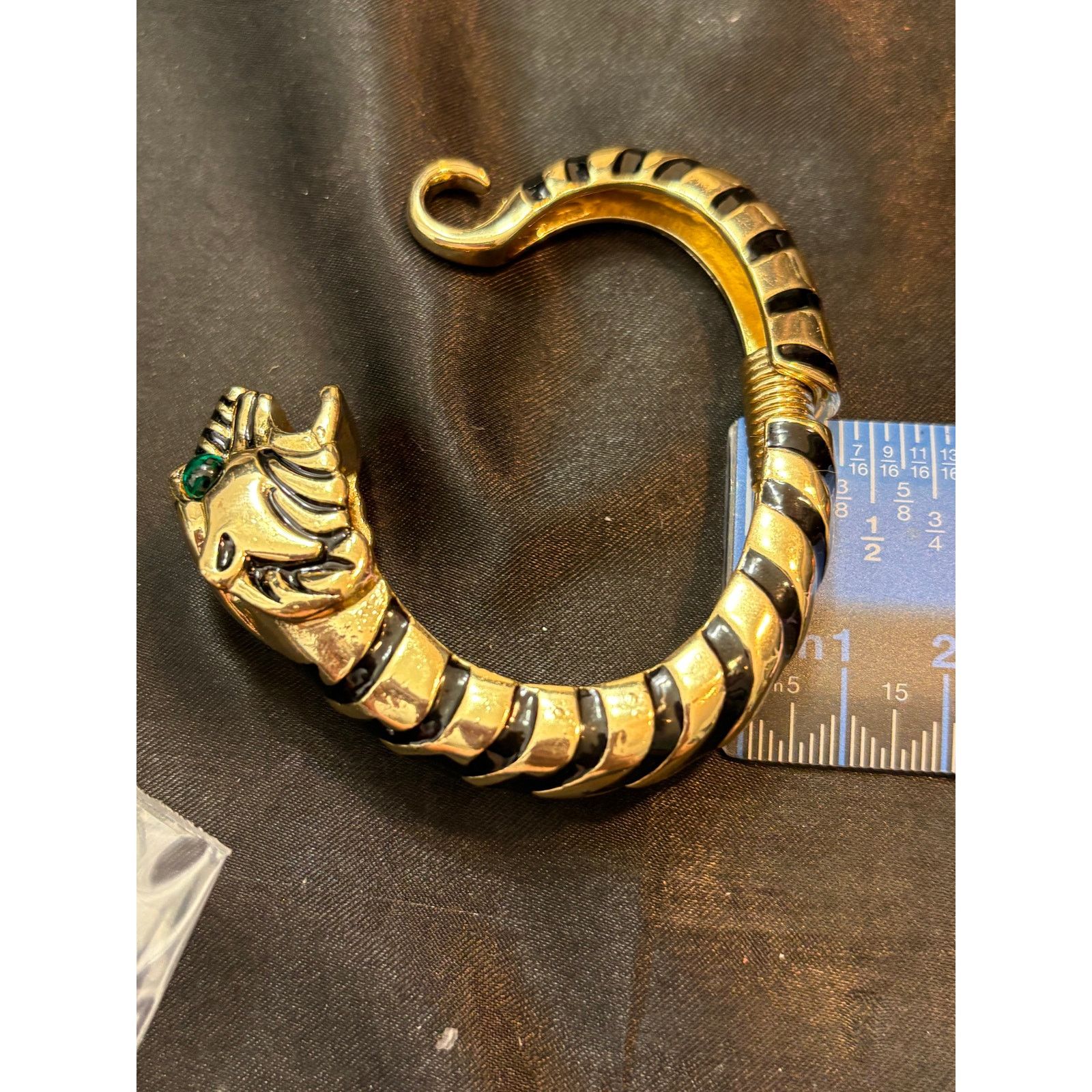 Kenneth Jay Lane Vintage Robert Jay Lane Tiger Head Cuff Bracelet size 5.5” Size ONE SIZE - 3 Thumbnail