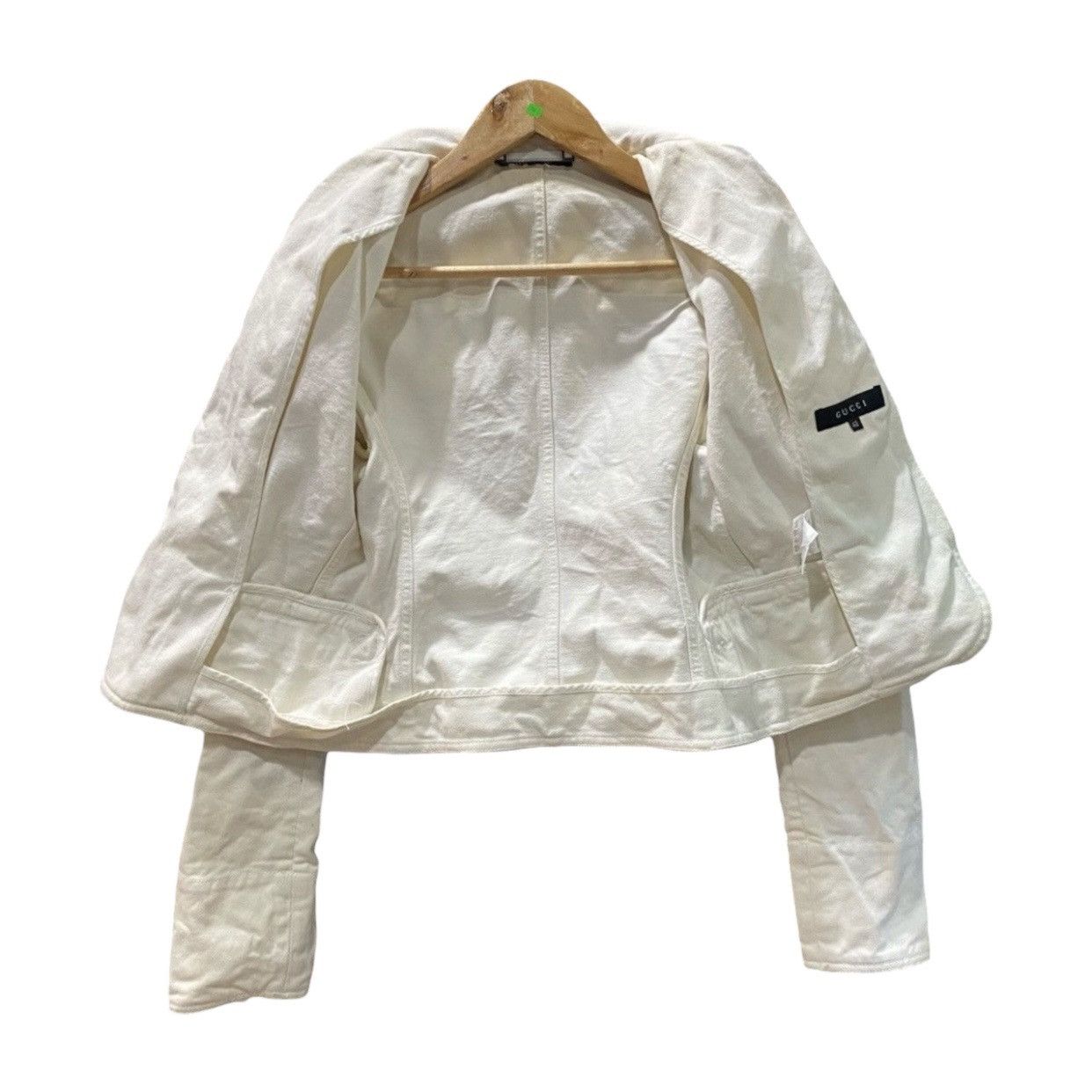 Gucci Archival Gucci White Cotton Denim Cropped Jacket IT 42 (M) Size M / US 6-8 / IT 42-44 - 3 Thumbnail