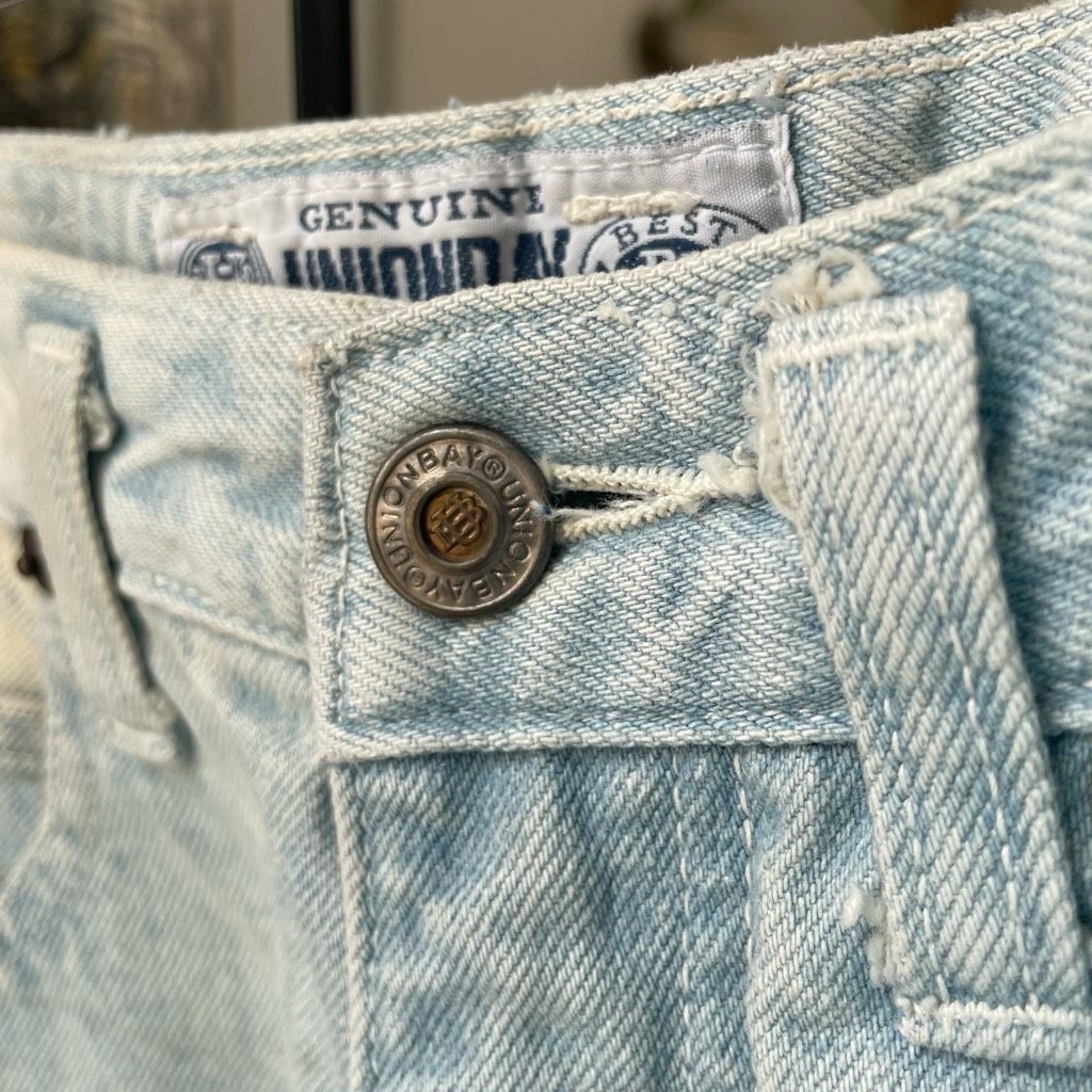 Vintage NWT NOS Vintage 90s Union Bay High Rise Tie Dye Denim Shorts Size 26" / US 2 / IT 38 - 10 Thumbnail