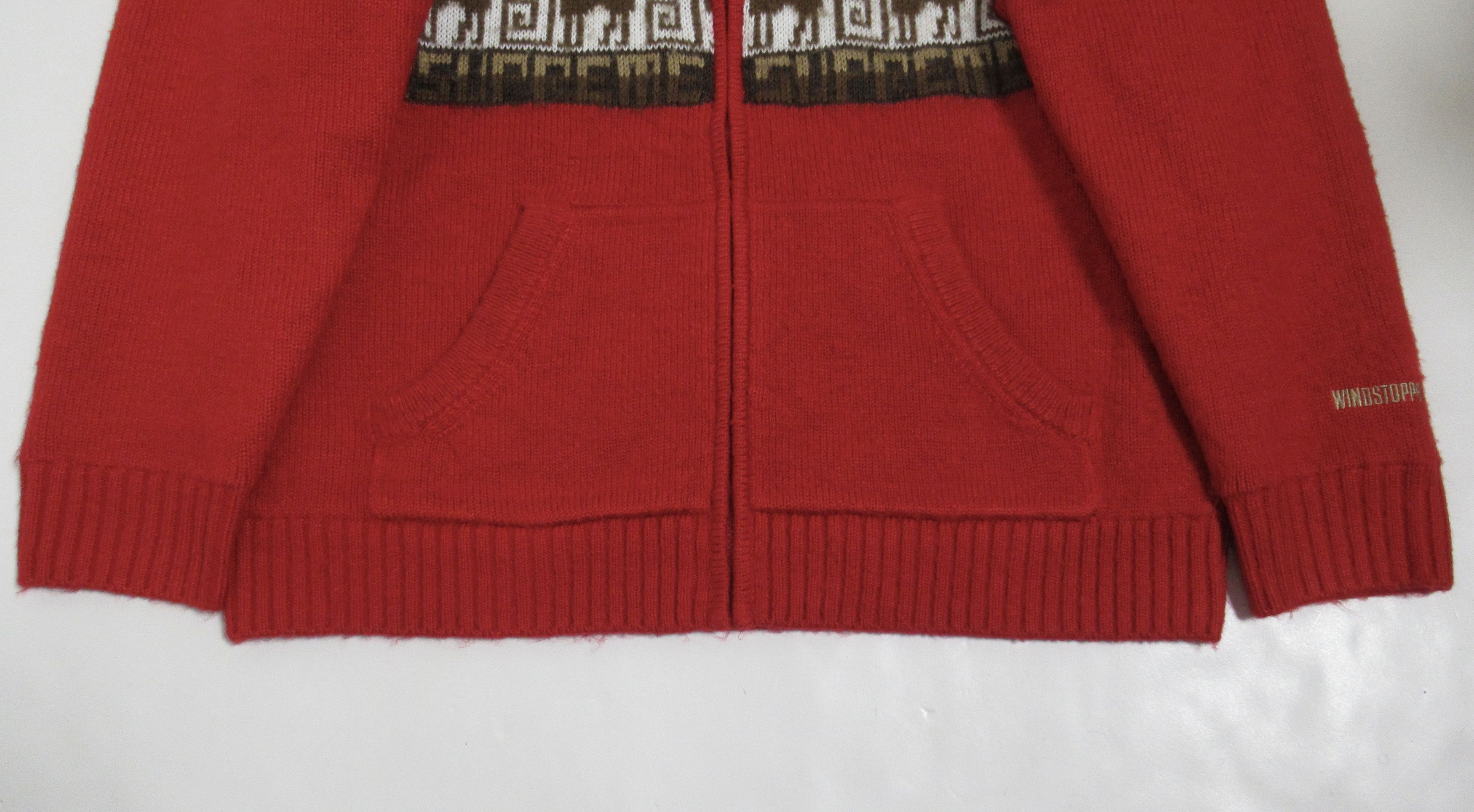 Supreme Supreme Men's Chullo Windstopper® Zip Up Sweater Red Size L Size US L / EU 52-54 / 3 - 3 Thumbnail