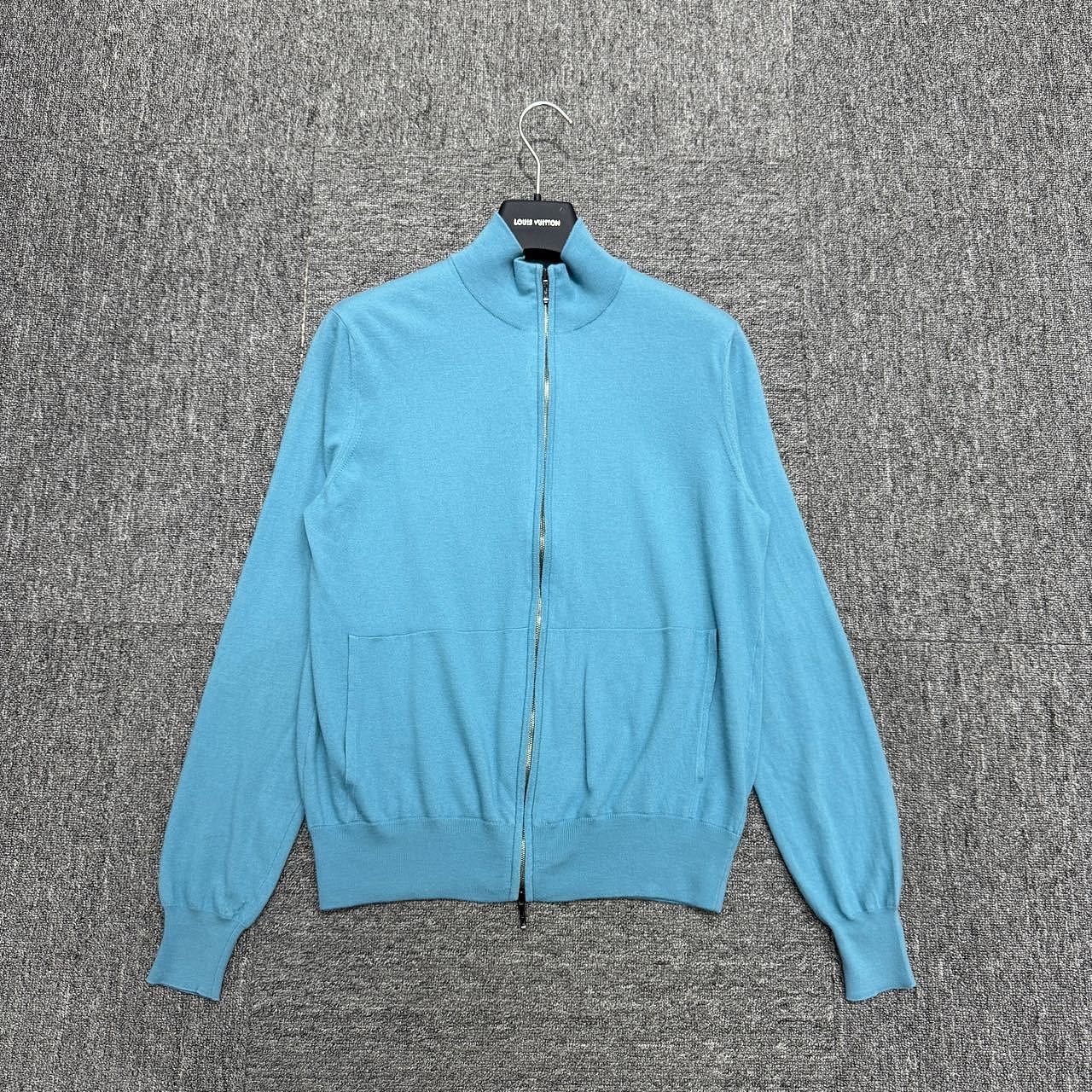 Loro Piana Loro Piana Blue Knit Zip Jacket Size 46 Size US S / EU 44-46 / 1 - 1 Thumbnail