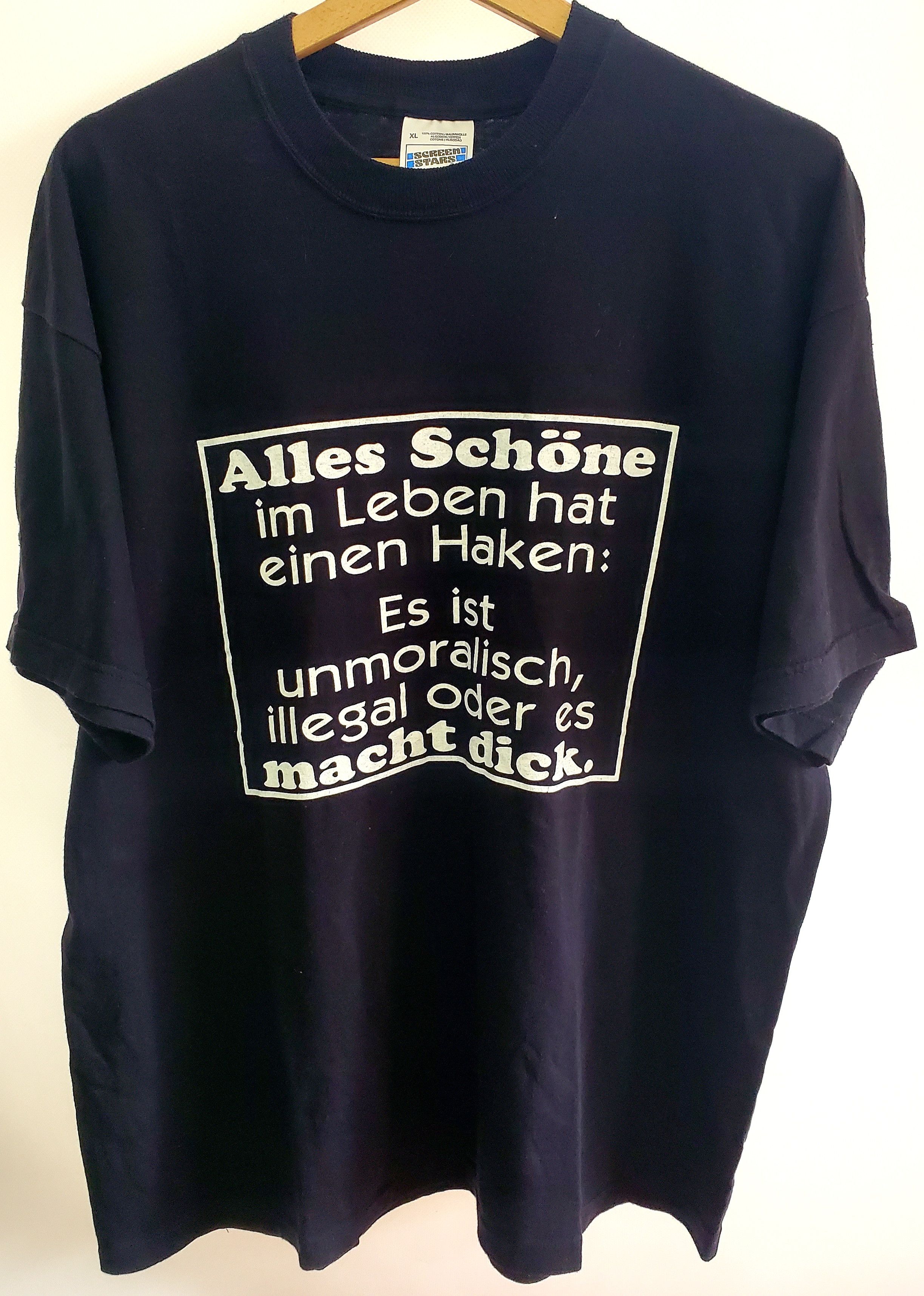 Vintage Vintage Es is unmoralisch illegal order es macht dick shirt Size US XL / EU 56 / 4 - 1 Thumbnail