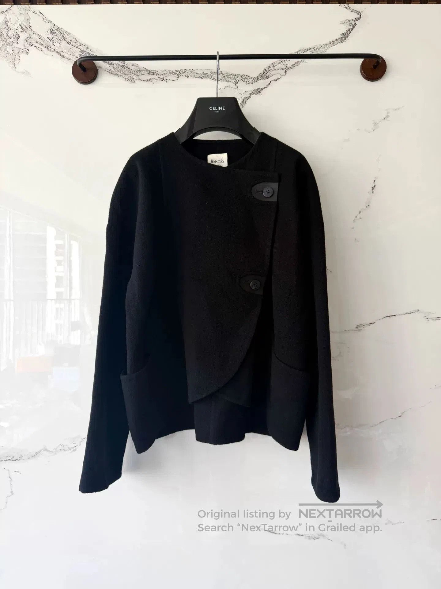 Hermes Hermes Black Cashmere Leather Short Jacket. Size S / US 4 / IT 40 - 1 Thumbnail