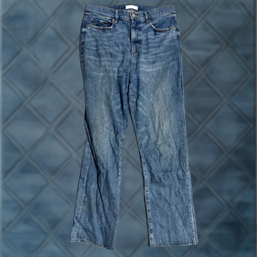 Loft Loft Jeans Womens 28/6 Blue High Rise Stretch Denim The Straight Crop Shirt Womens Jeans Blue 28 Straight 6 28/6 Vintage? Size 28" / US 6 / IT 42 - 1 Thumbnail