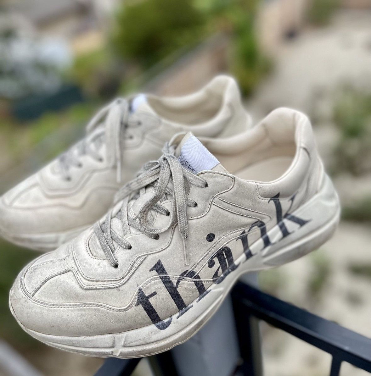 Gucci Gucci 'think/thank' Print Rhyton Sneaker Dad Shoe Size US 10 / EU 43 - 2 Thumbnail