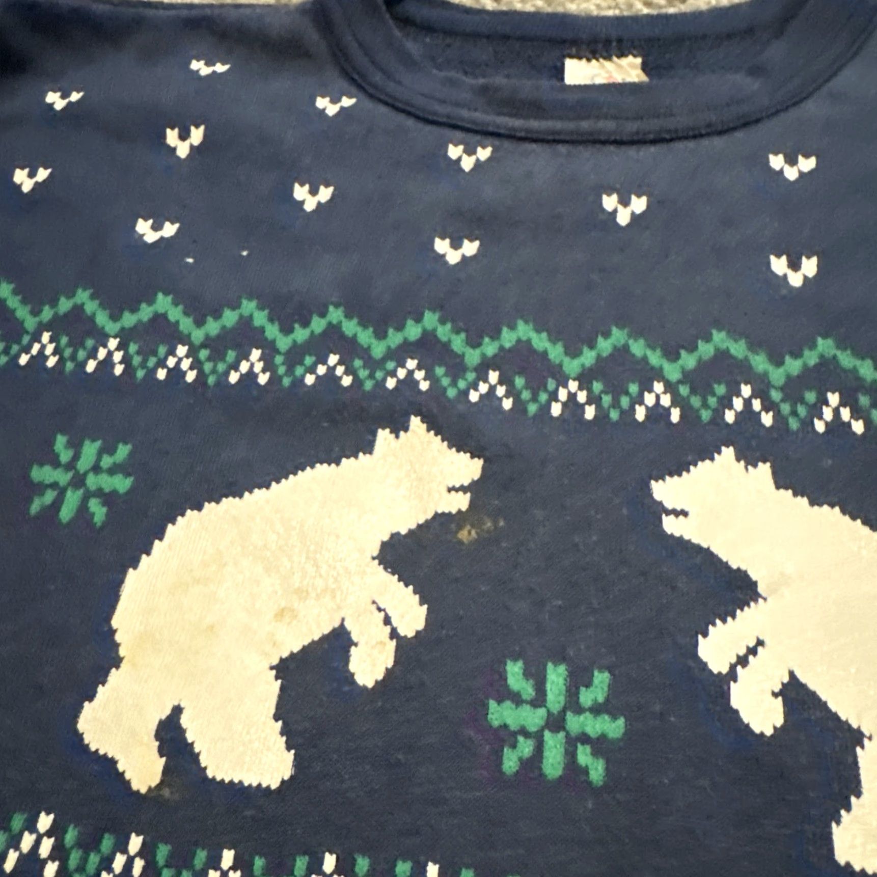Tultex VINTAGE 80s Christmas Polar Bear Navy Tultex Crewneck Sweatshirt Large Unisex Adults M Blue Pullover Sweatshirt Size US M / EU 48-50 / 2 - 6 Thumbnail