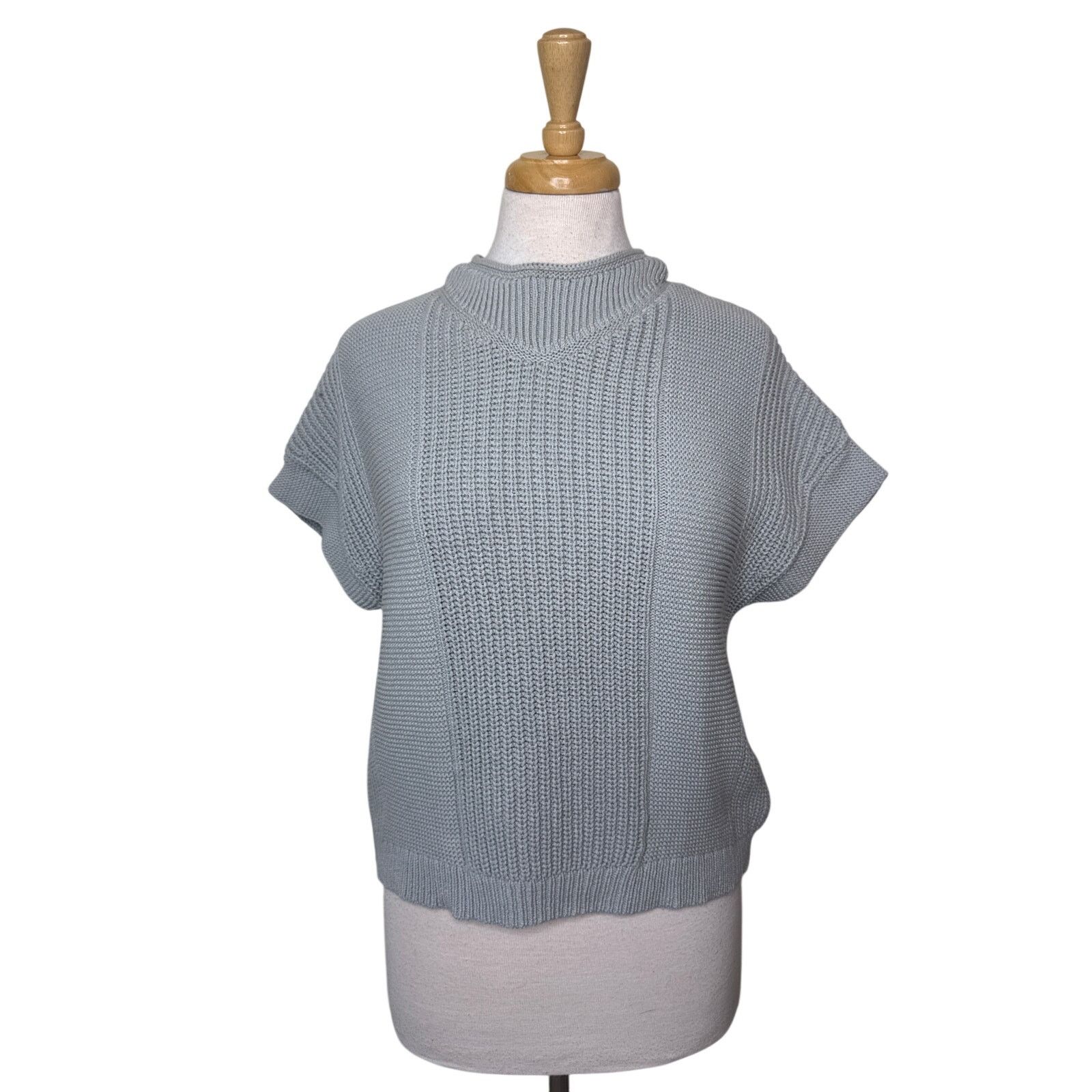 Other WRAP LONDON Short Sleeve Mock Neck Cotton Knit Sweater Size M / US 6-8 / IT 42-44 - 1 Thumbnail