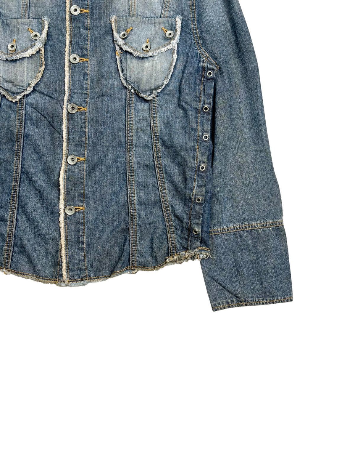 JACKROSE 2000s Jackrose - Sidelace Western Denim Shirt Size US M / EU 48-50 / 2 - 4 Thumbnail