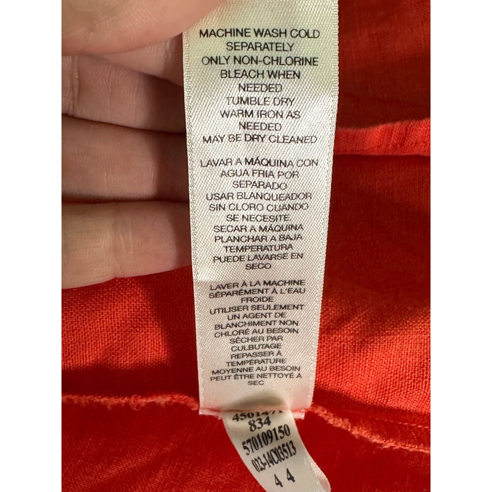 Chicos Chico’s orange linen open front moto jacket size 2 - large Size L / US 10 / IT 46 - 5 Thumbnail