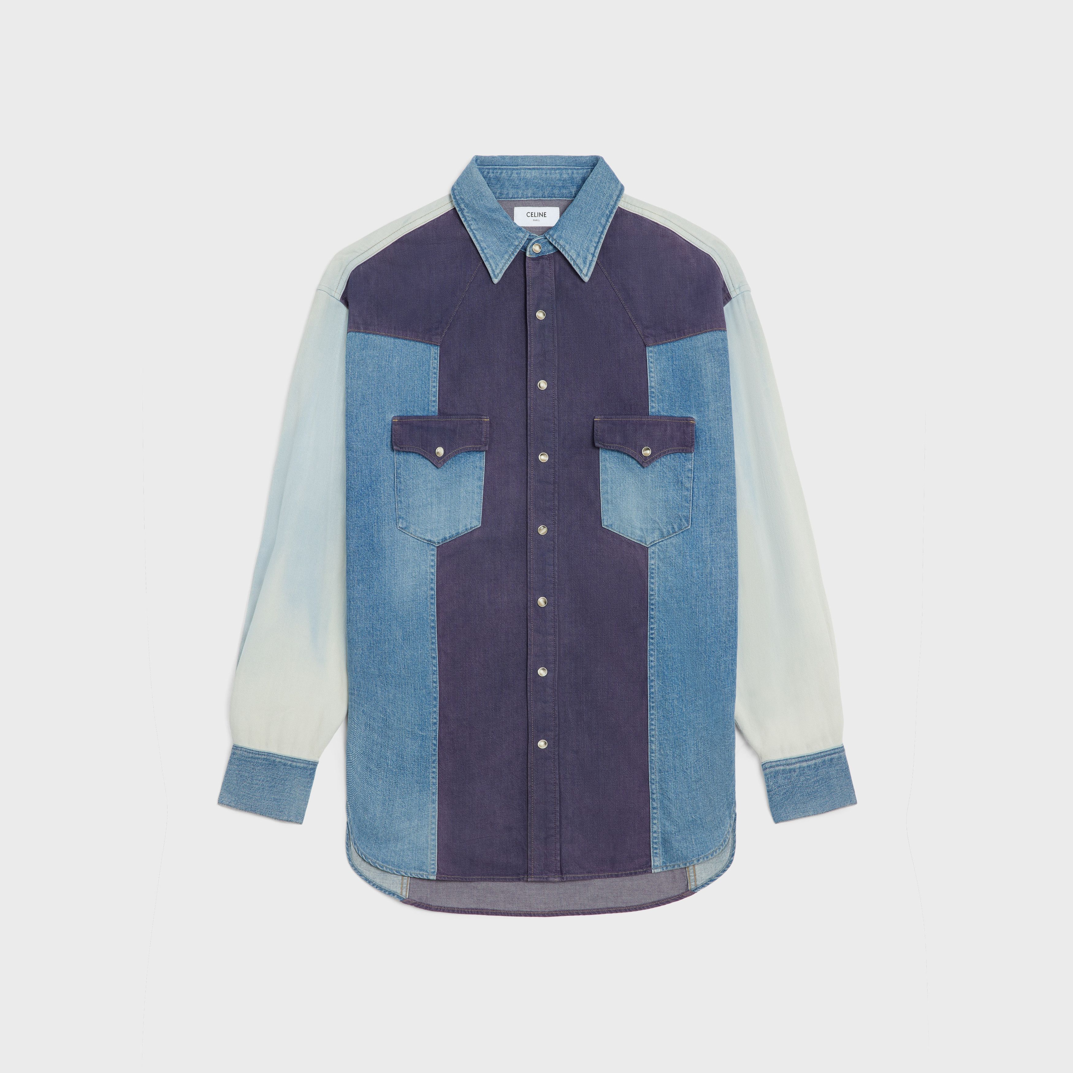 Celine Western Shirt in Showdown Wash Denim Size US L / EU 52-54 / 3 - 1 Thumbnail