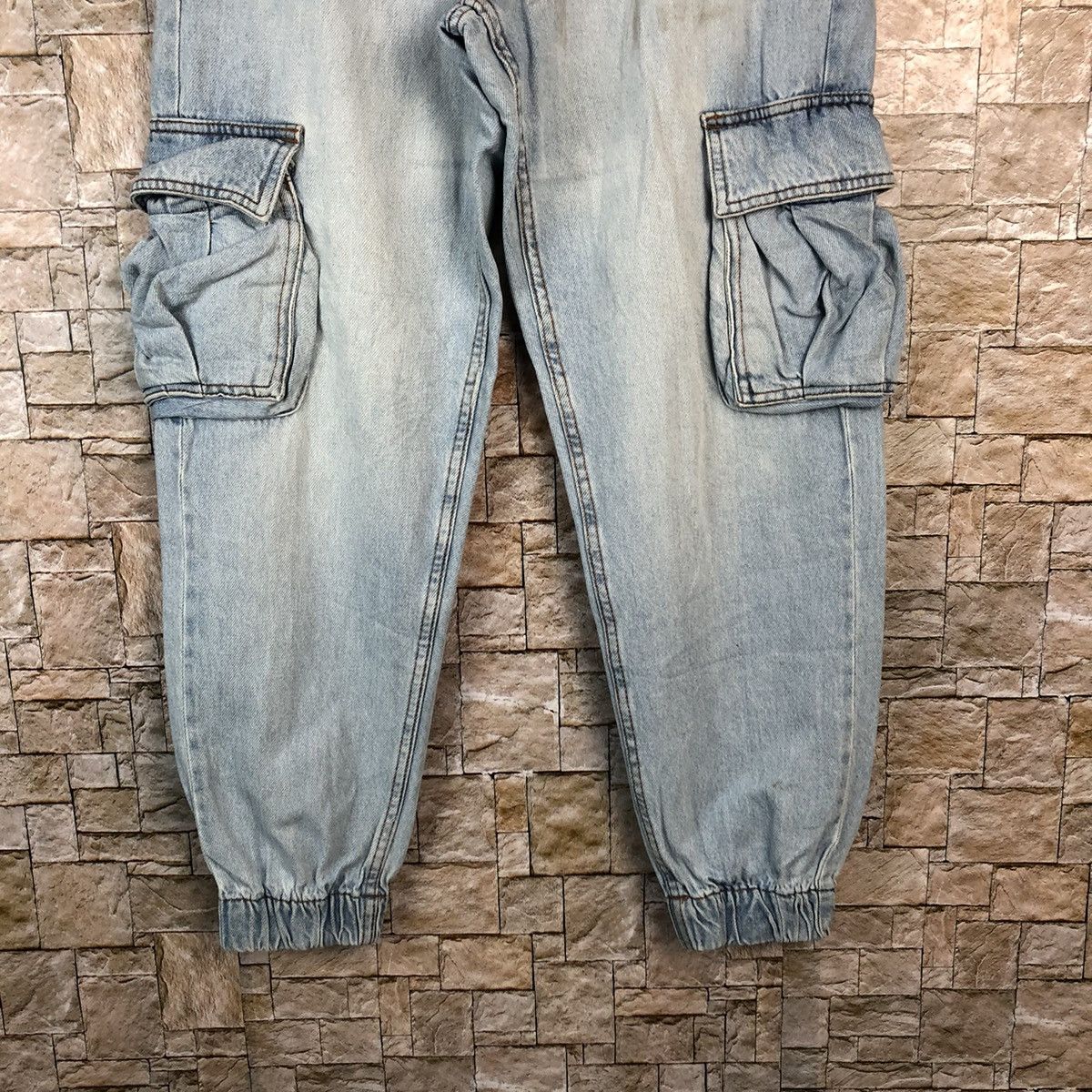 Faded Glory Bershka Blue Cargo Multipocket Joggers Pants #A1173 Size US 28 / EU 44 - 7 Thumbnail