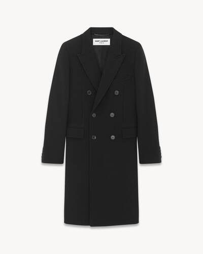 Saint Laurent Paris o1bcso1str1024 Long Officer Coat in Black Size US L / EU 52-54 / 3 - 1 Thumbnail