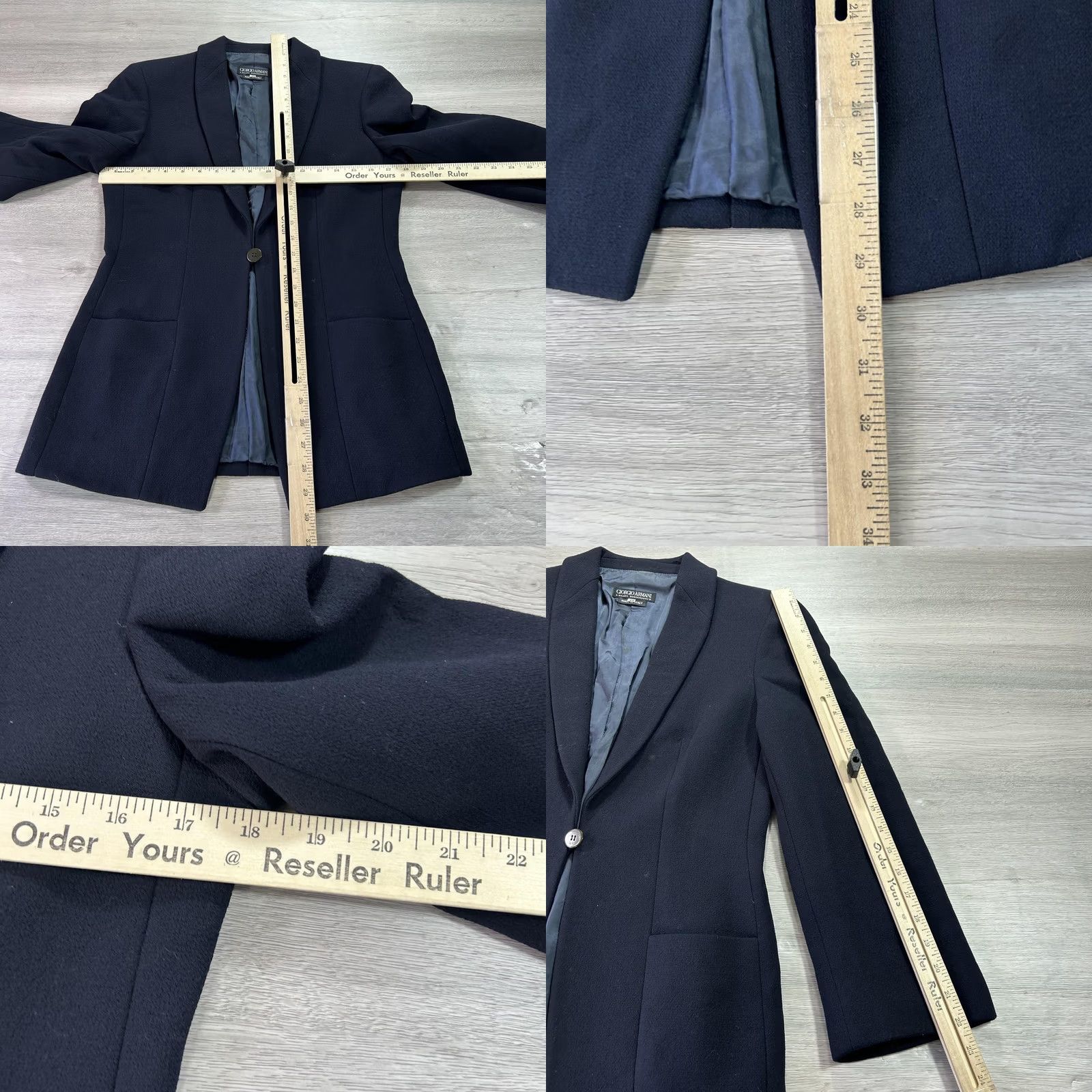 Giorgio Armani VTG Giorgio Armani Blazer Womens 40 Black Wool Made Italy Classic Suit Jacket Shirt? Size S / US 4 / IT 40 - 8 Thumbnail
