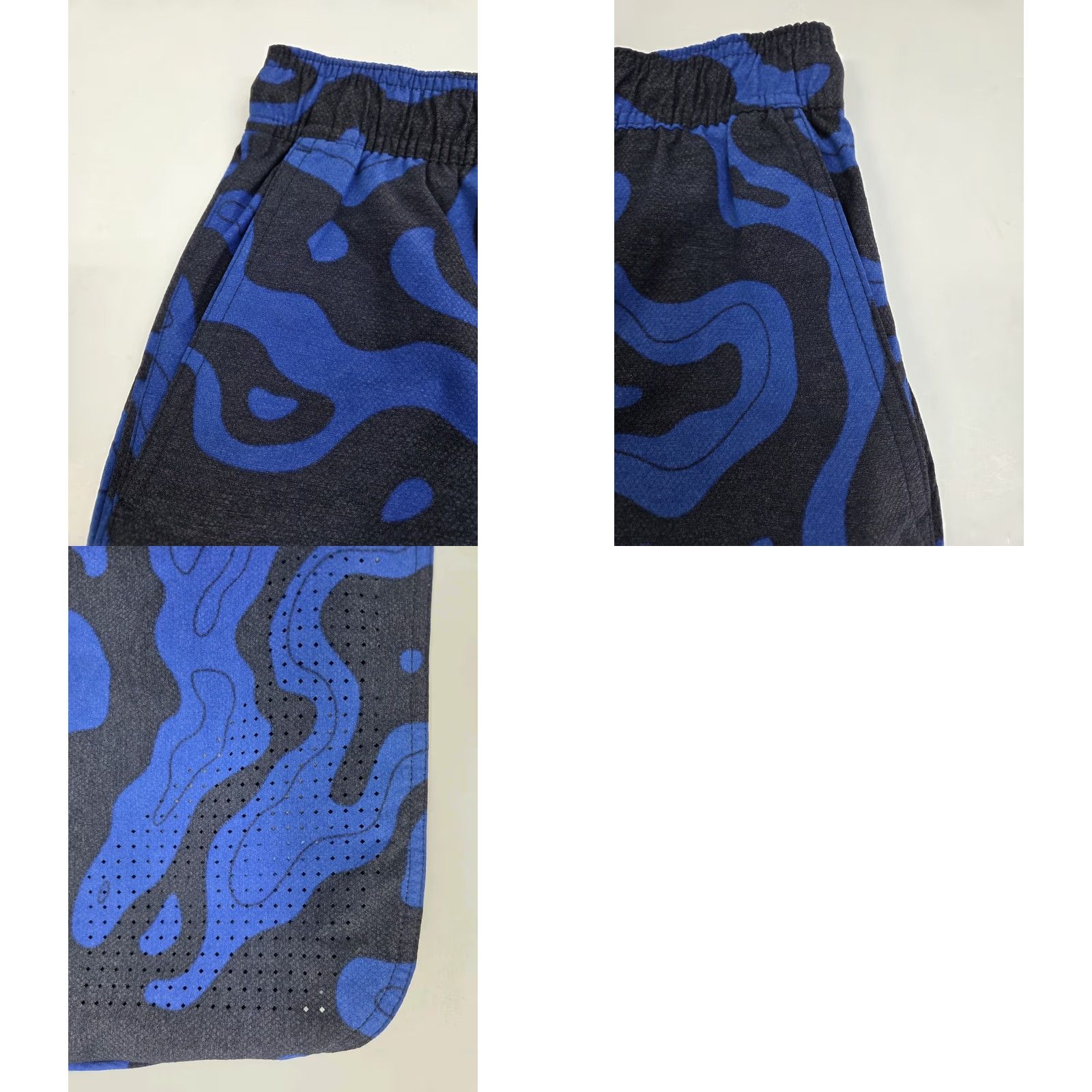 Vintage NWT Legends Mens Hybrid Shorts Water Pattern Drawstring Back Pocket Zip Pockets Lightweight Quick Dry L Size US 33 - 8 Thumbnail