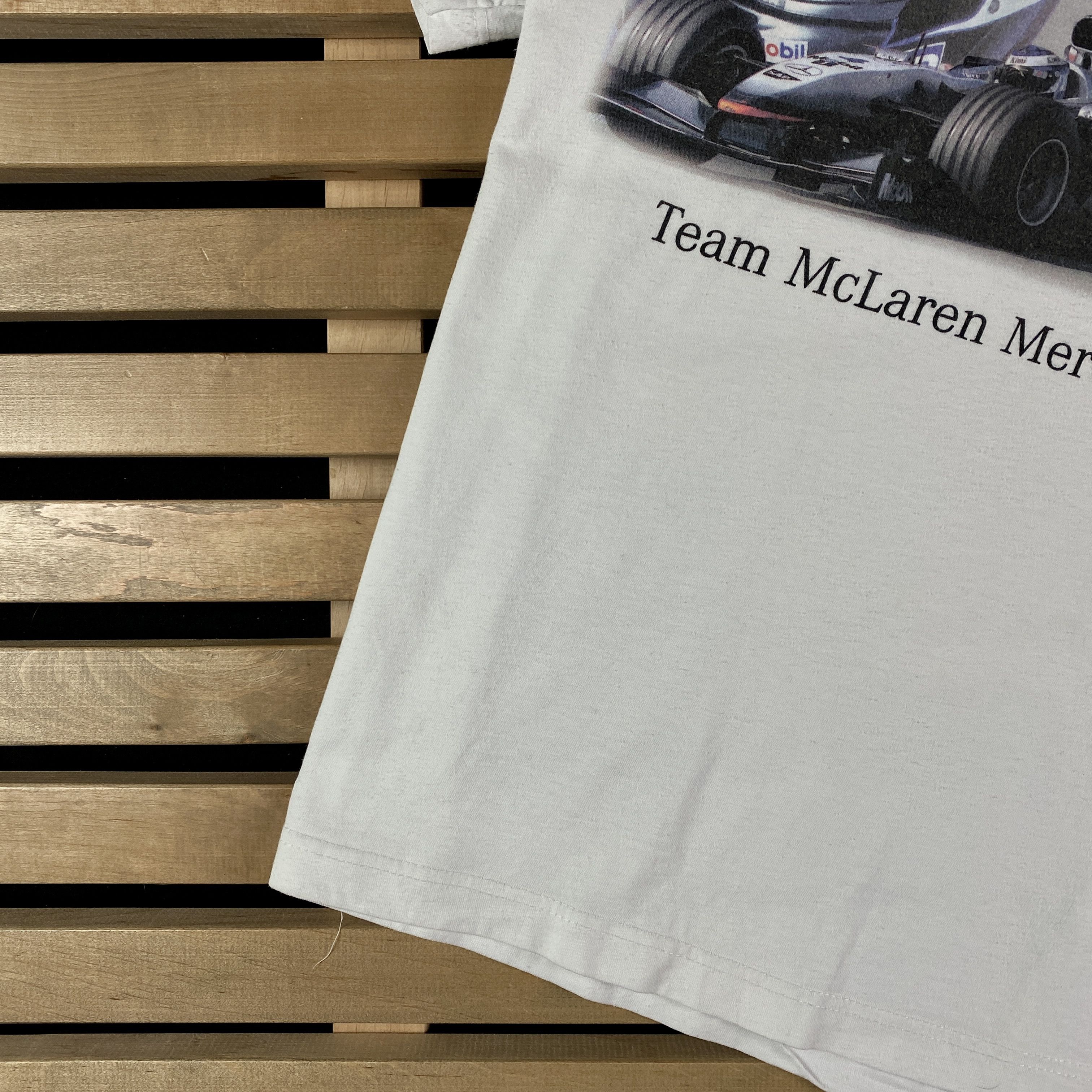 Malcolm McLaren Racing T-Shirt Mercedes McLaren Vintage Big Print Size XS-S Size US XS / EU 42 / 0 - 3 Thumbnail