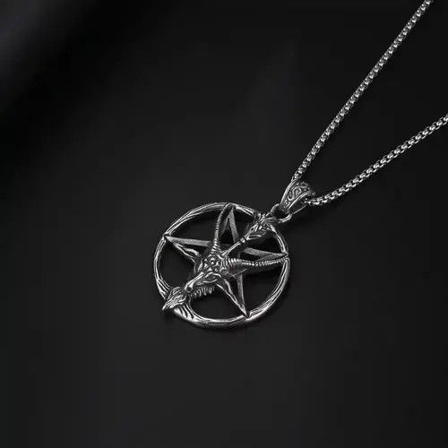 Jewelry Satanic Baphomet Pendant Necklace Size ONE SIZE - 3 Thumbnail