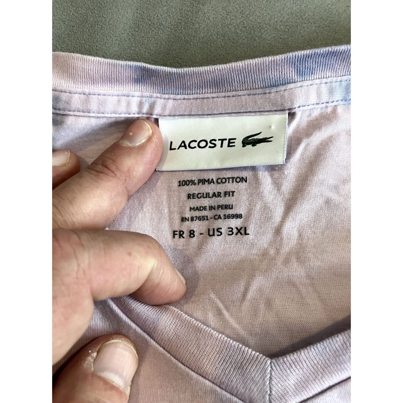 Lacoste Lacoste T-Shirt Men V-Neck Short Sleeve Reversible Reverse Tie Dye 3XL Multicolor WOW CUSTOM Size US XXL / EU 58 / 5 - 4 Thumbnail