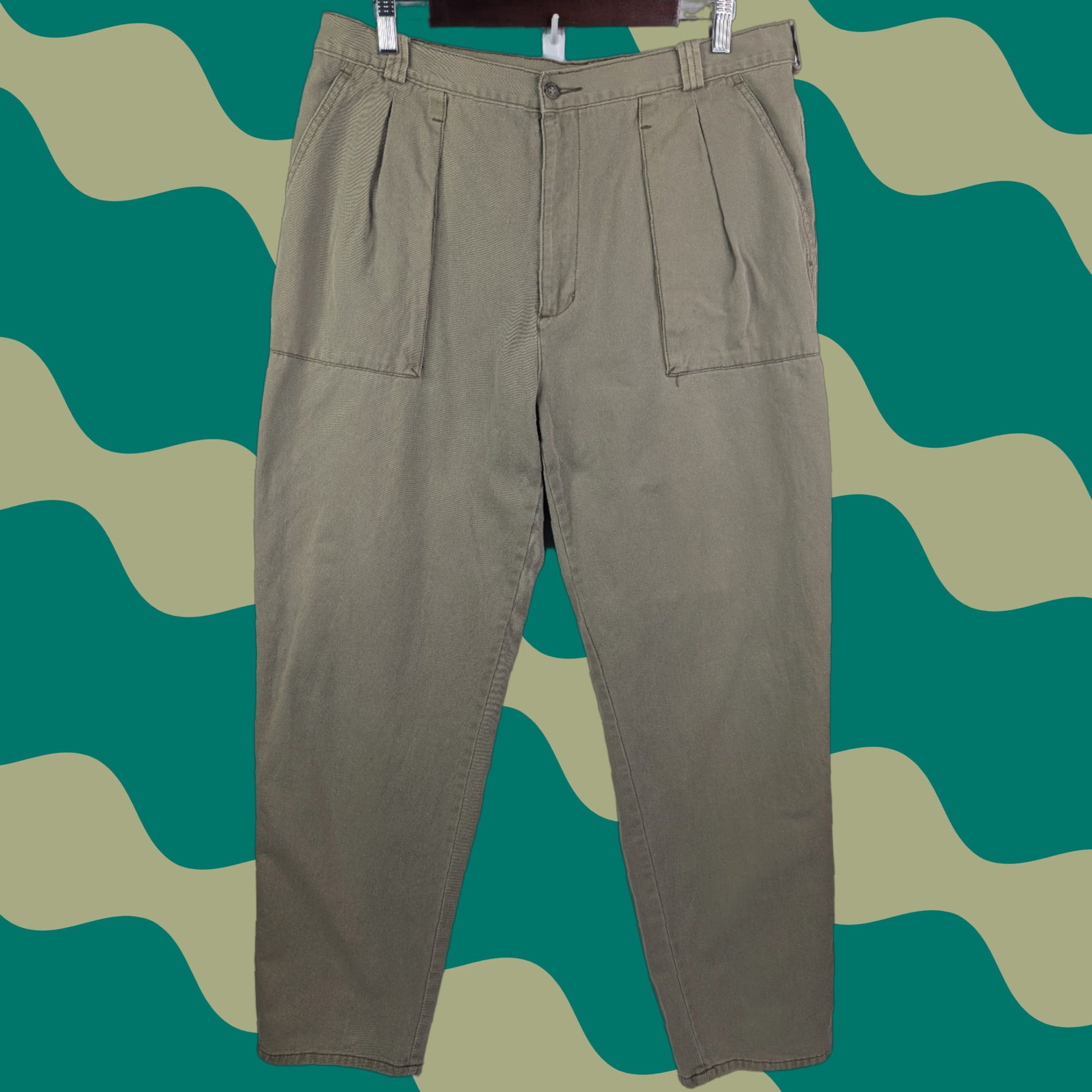 Gap VINTAGE Gap Pants Mens 36x32 Khaki Beige Chino Trousers 80s 90s Classic Fit Size US 36 / EU 52 - 1 Thumbnail