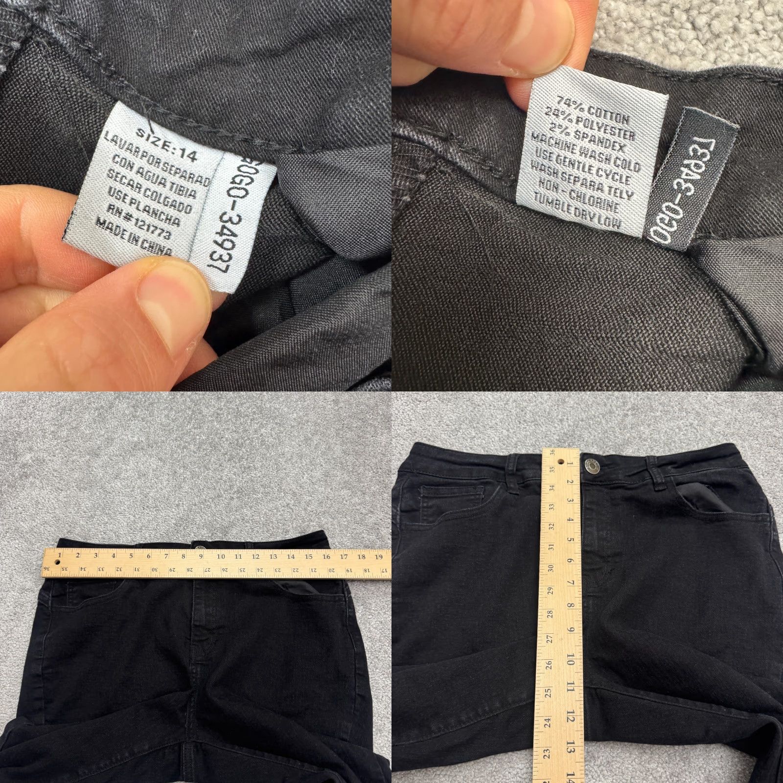 Supra SUPRA Denim High Rise Capri Jeans Womens 14 Black 32x20 Stretch Casual 5-Pocket Size 36" / US 14 / IT 50 - 8 Thumbnail