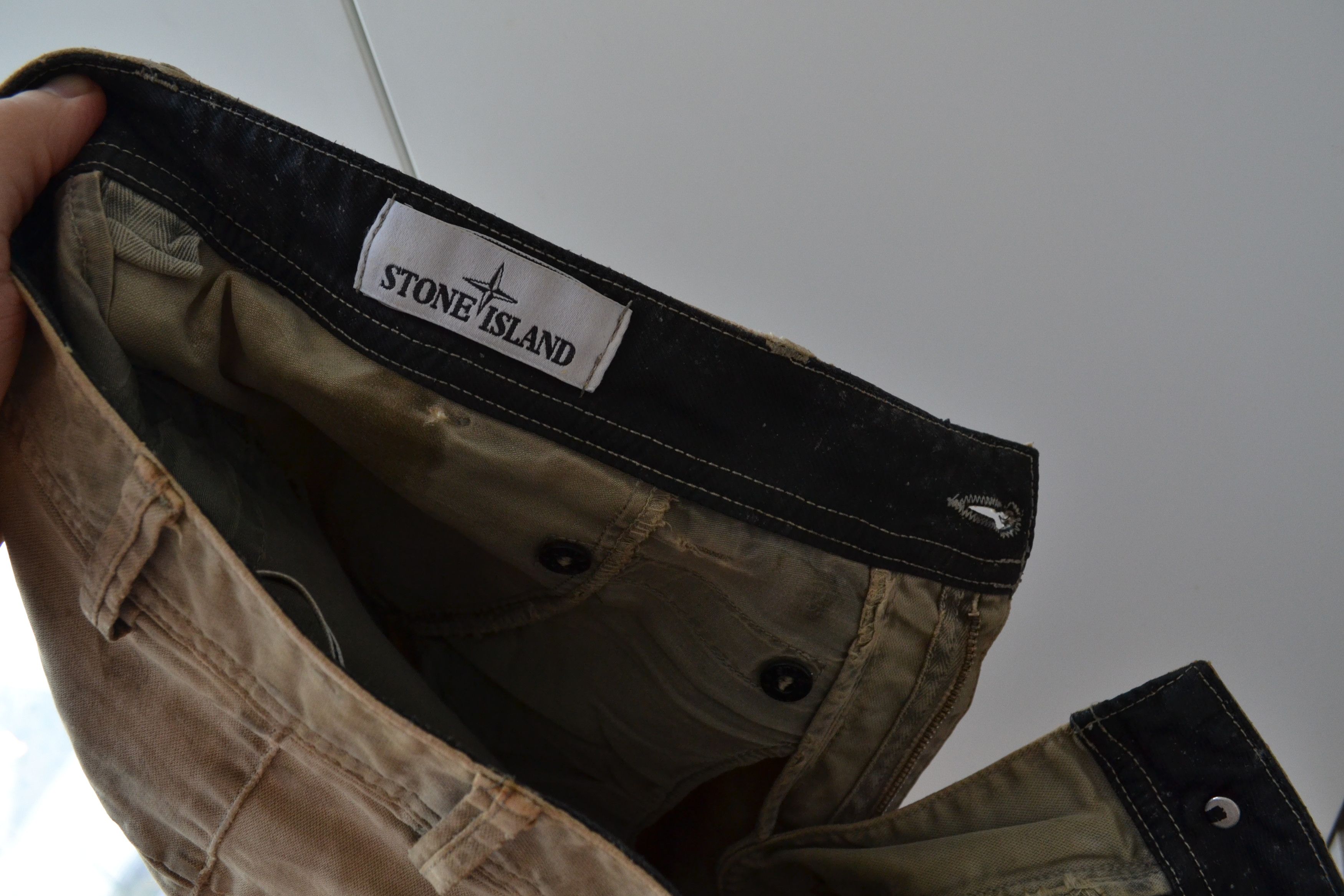 Stone Island STONE ISLAND Cargo Pants Cotton Distressed Trousers Size US 33 - 20 Thumbnail