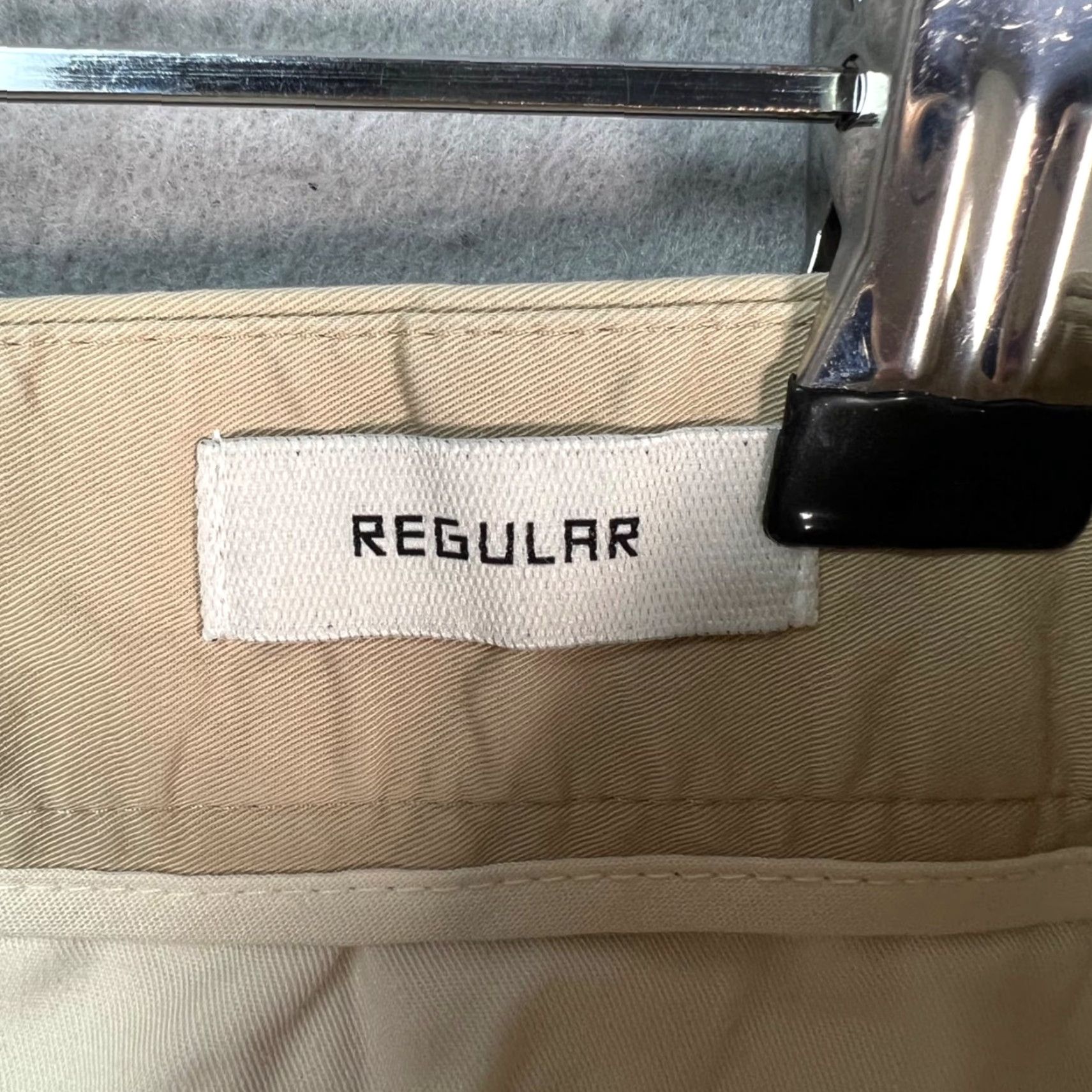 Essentials Bernpole Essential Mens Size 31 Beige Straight-Leg Chino Pants Regular Fit - 29 In Inseam, Flat Front, Cotton Polyester, Vintage No, Casual Size US 31 - 4 Thumbnail
