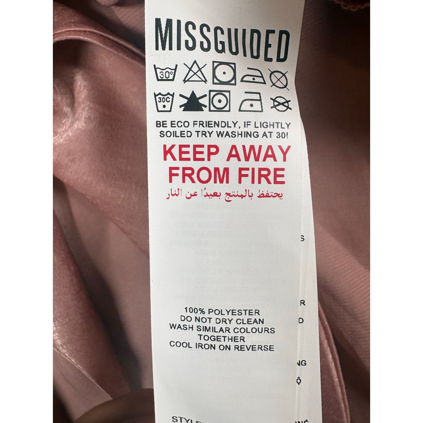 Missguided Missguided Pink Satin Tie Front Blouse Peplum Long Sleeve Size L / US 10 / IT 46 - 5 Thumbnail