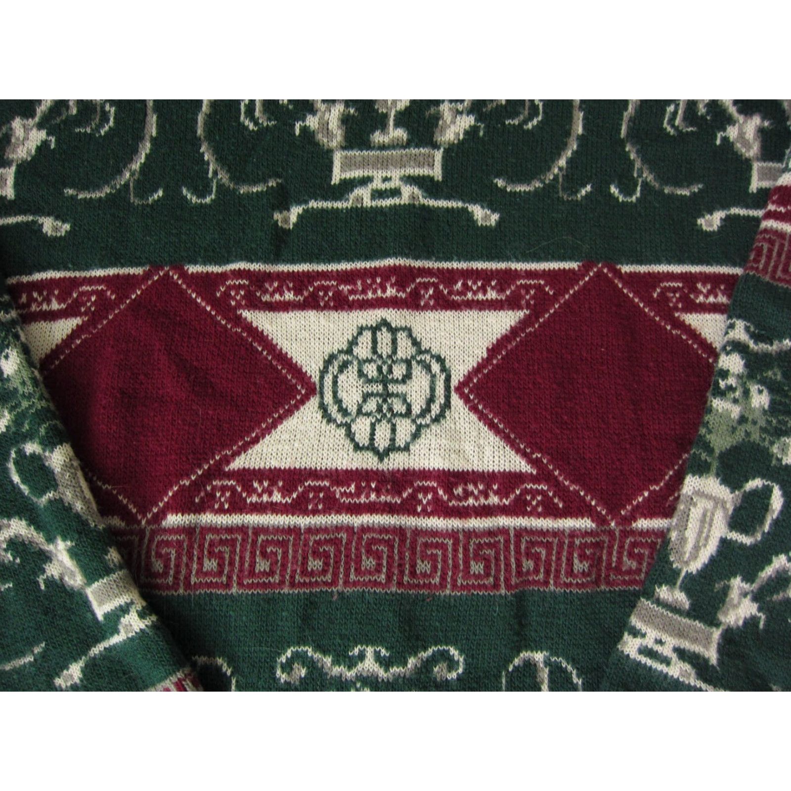 Vintage VINTAGE Diana Marco Sweater Womens L Green Paisley 90s Fair Isle Pullover Knit Long Sleeve Casual Womens Size L / US 10 / IT 46 - 2 Thumbnail