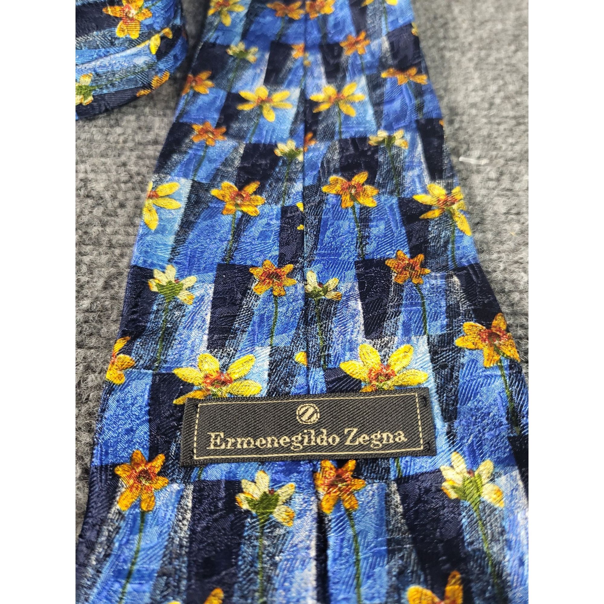 Ermenegildo Zegna Ermenegildo Zegna Floral Neck Tie Multicolor Geometric Print Size ONE SIZE - 3 Thumbnail