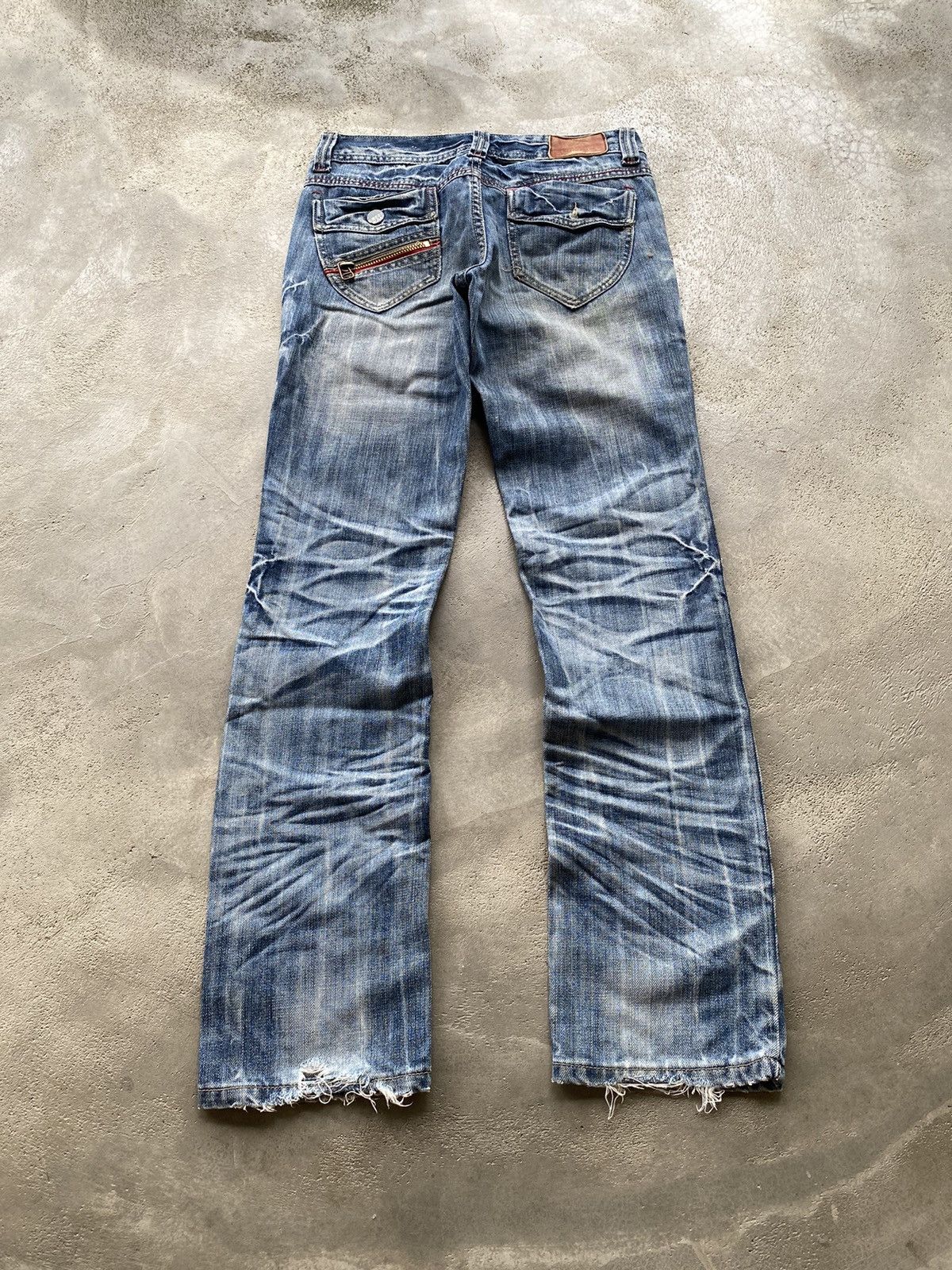 If Six Was Nine × Japanese Brand × Le Grande Bleu (L.G.B.) Green Natural Vintage Distressed Denim Jeans Size US 29 - 2 Thumbnail