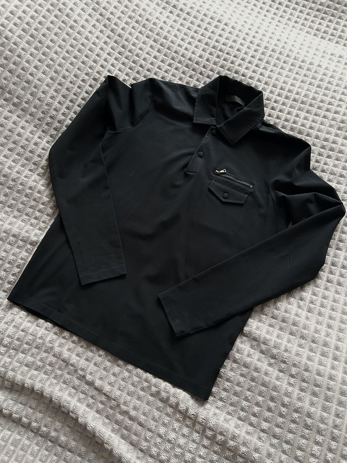Prada Rare Prada Sport-Chic Flap Zip Stretch Luxury Polo Shirt Size US M / EU 48-50 / 2 - 6 Thumbnail