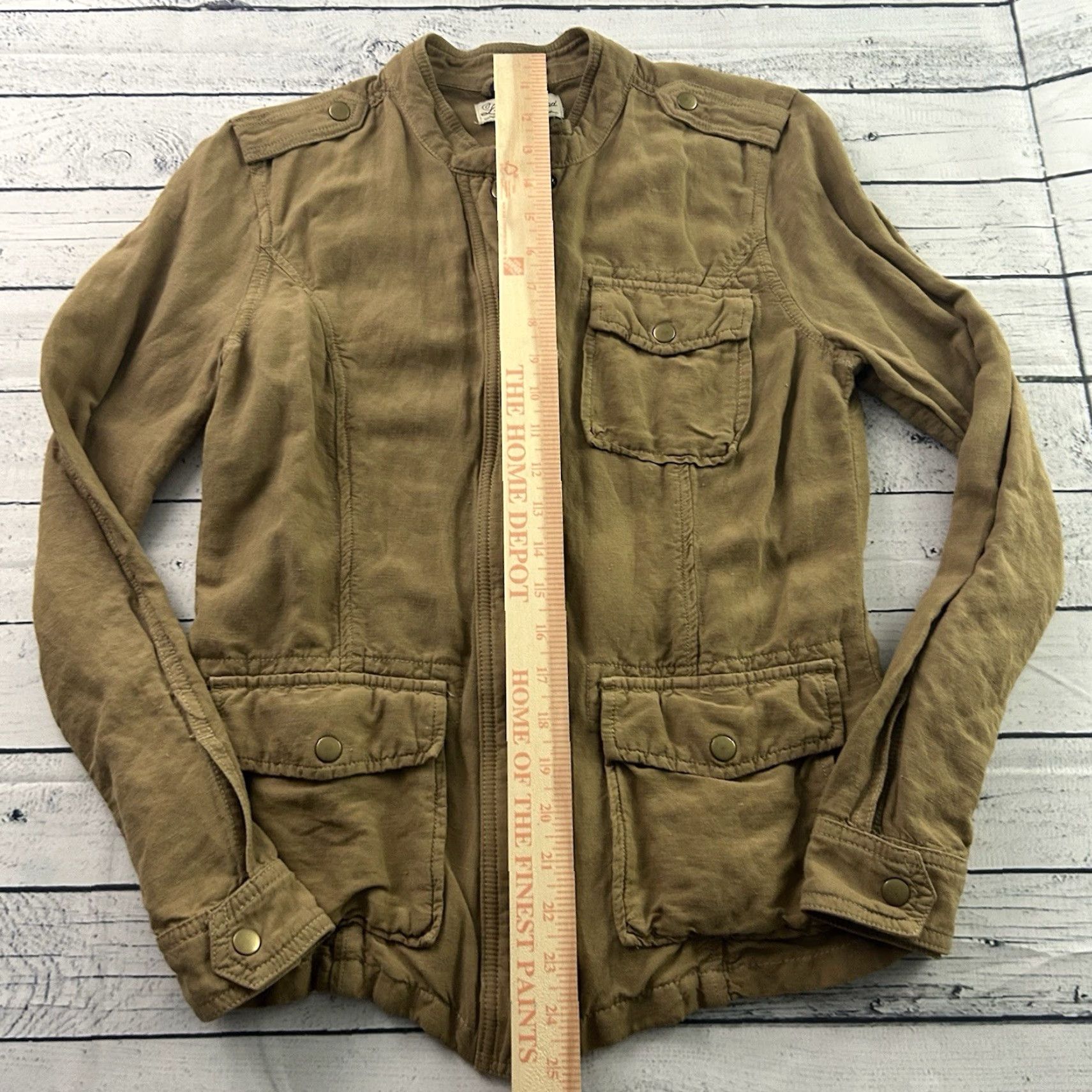 Lucky Brand Lucky Brand Full Zip Jacket Women's S Cotton Brown Snap Button Size S / US 4 / IT 40 - 3 Thumbnail