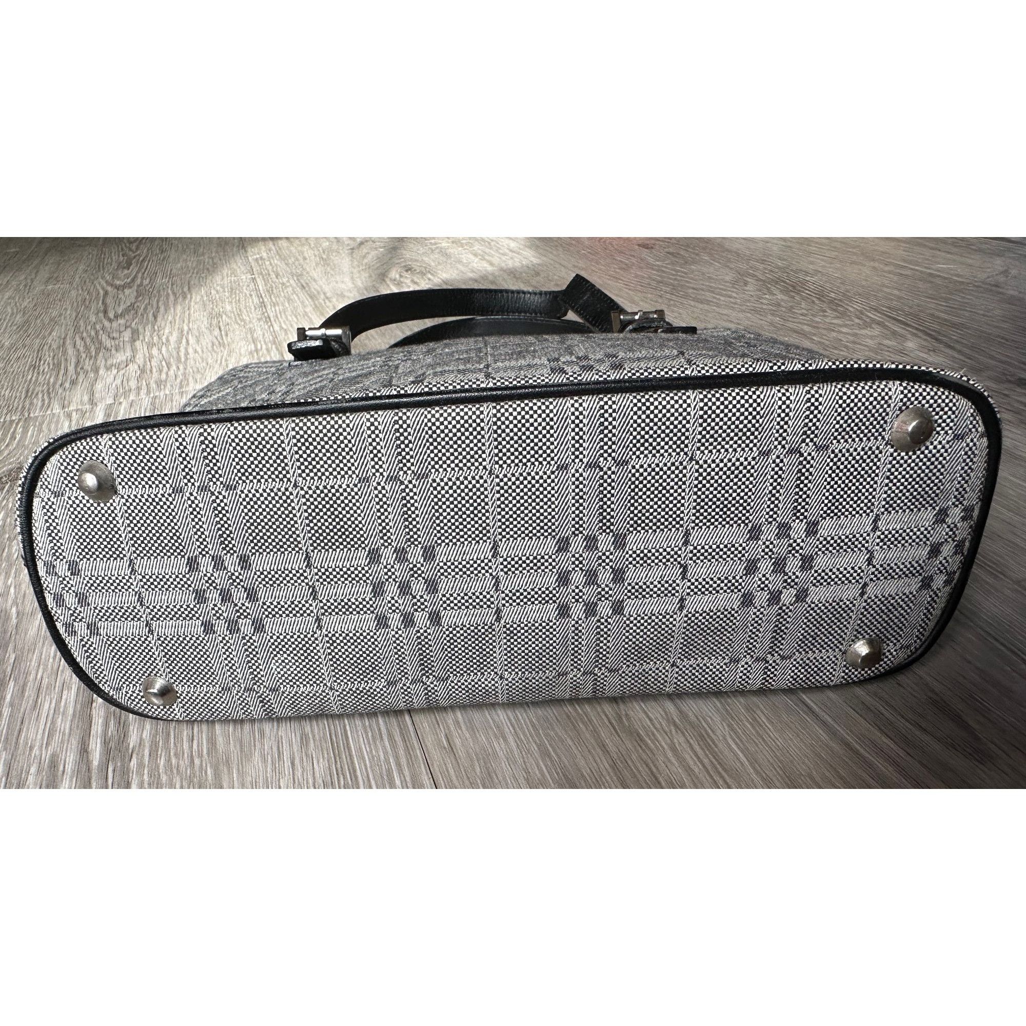 Burberry Burberry Gray Nova Check Satchel/ Tote with Black Leather B Size ONE SIZE - 11 Thumbnail