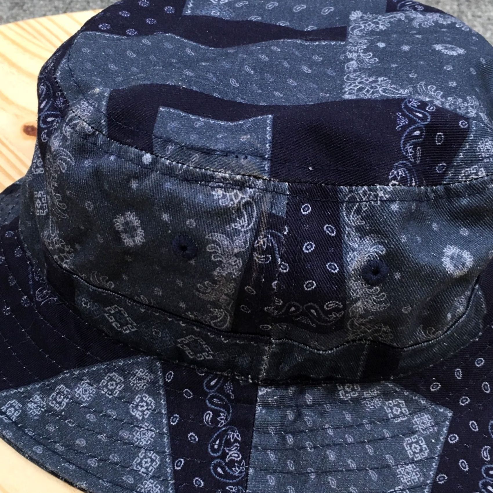 Aeropostale Aeropostale Bucket Hat One Size Fits All Blue Paisley Cotton Fitted Unisex Size ONE SIZE - 5 Thumbnail