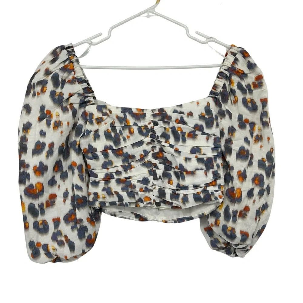 NOCTURNE NOCTURNE LEOPARD PATTERN RUCHED CROPPED TOP BLOUSE Size XS / US 0-2 / IT 36-38 - 9 Thumbnail