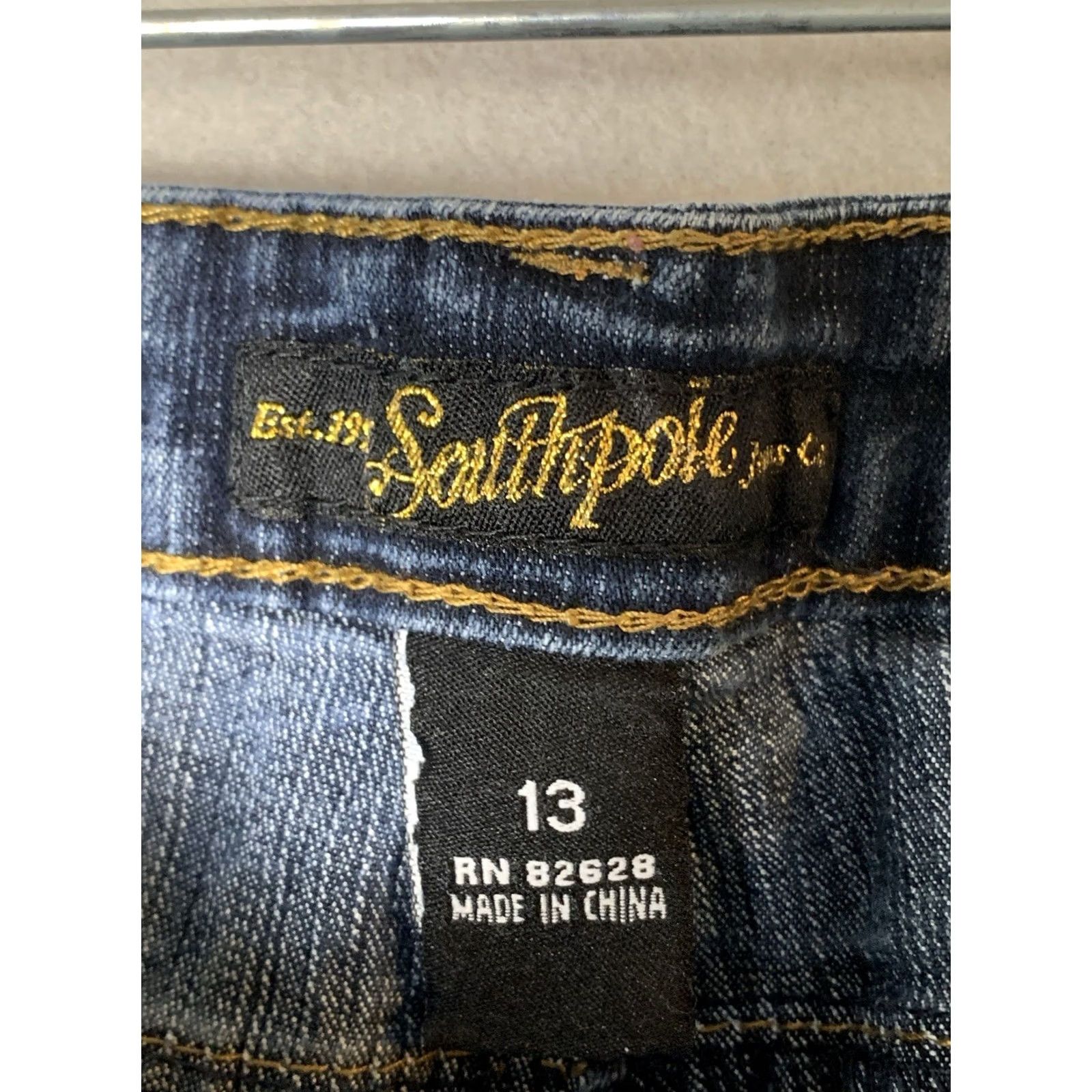 Southpole VINTAGE Southpole Jeans Womens 13 Blue Skinny Rhinestone Thick Stitch Preppy Size 34" / US 12 / IT 48 - 6 Thumbnail