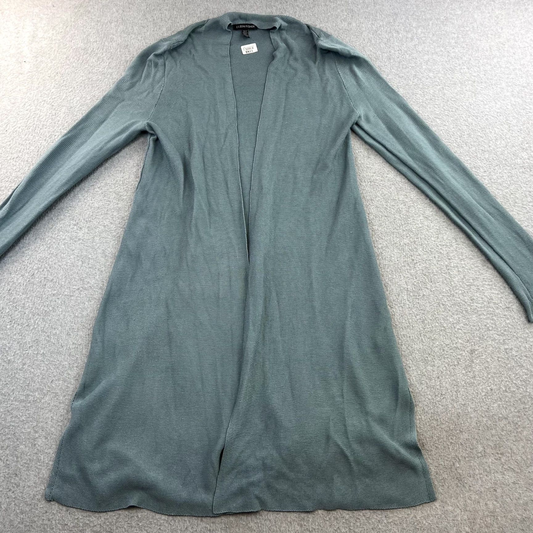Eileen Fisher Eileen Fisher Cardigan Womens Small Petite Green Duster Open Front Rib Knit Size S / US 4 / IT 40 - 4 Thumbnail