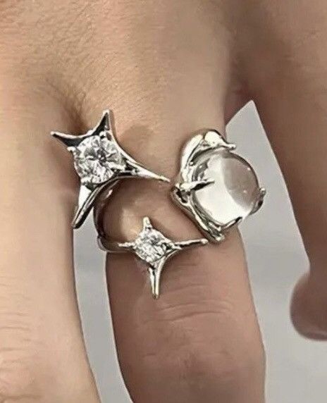 Jewelry 3 Opal Stone Adjustable Ring Size ONE SIZE - 2 Thumbnail