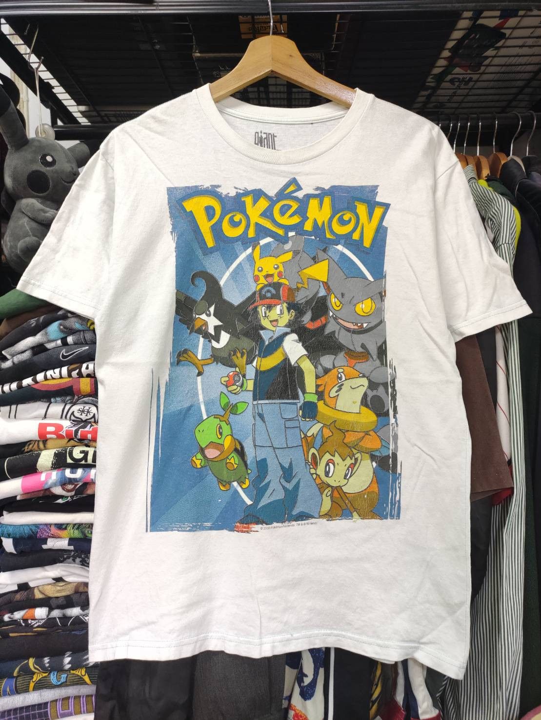 Giant Vtg 00's Pokemon Trainer Pikachu Nintedo Promo T-Shirt Size US M / EU 48-50 / 2 - 2 Thumbnail