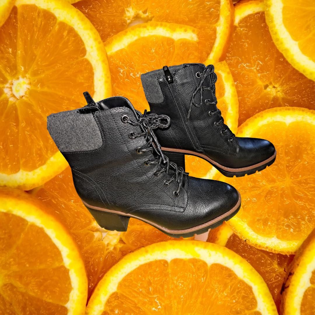 Naturalizer Naturalizer Black 3 Inch High Heeled Boots with Zip and Lace Size US 7 / IT 37 - 1 Thumbnail
