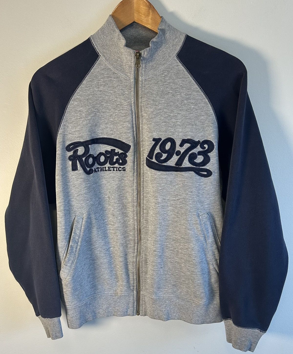 Roots Vintage Roots Canada Zip Up Sweater Womens Blue & Grey Size S / US 4 / IT 40 - 1 Thumbnail