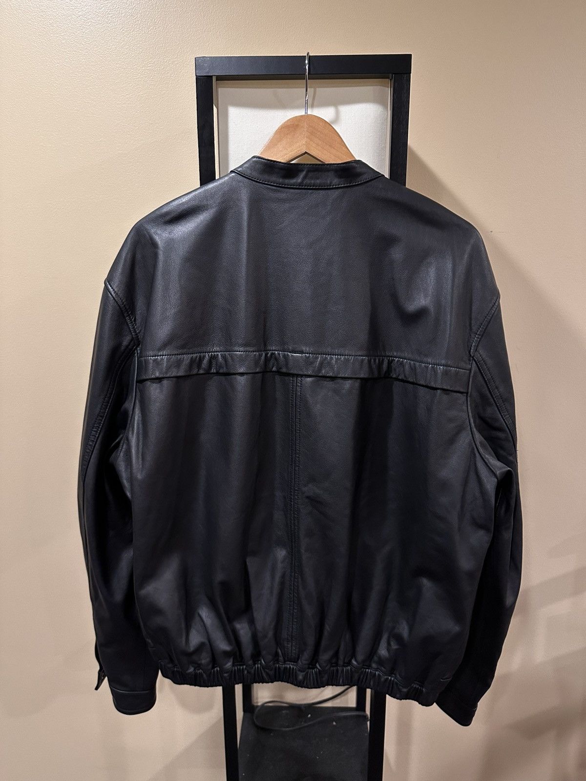 Lemaire Lemaire Stand Collar Blouson Soft Nappa Leather Black Jacket Size US XL / EU 56 / 4 - 4 Thumbnail
