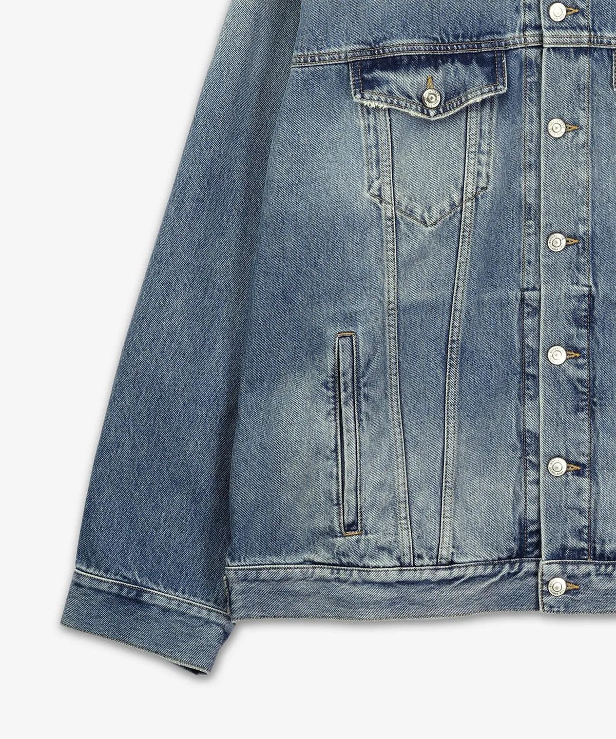 Balenciaga o1w1db10126 Denim Oversized Jacket in Blue Size US M / EU 48-50 / 2 - 6 Thumbnail